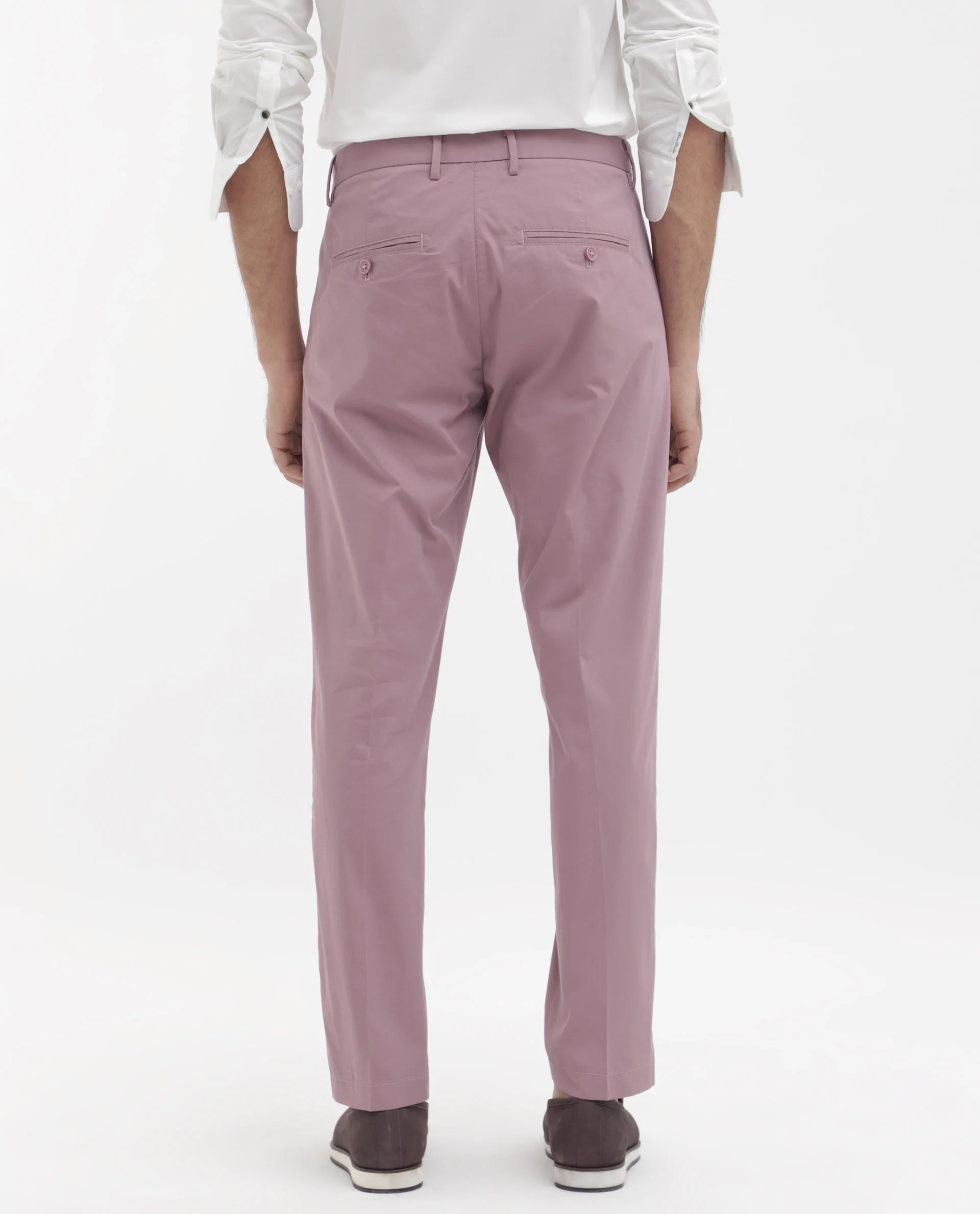 Rare Rabbit Men's Linotel Pastel Pink Cotton Blend Plain Regular Fit Trouser - Image 7