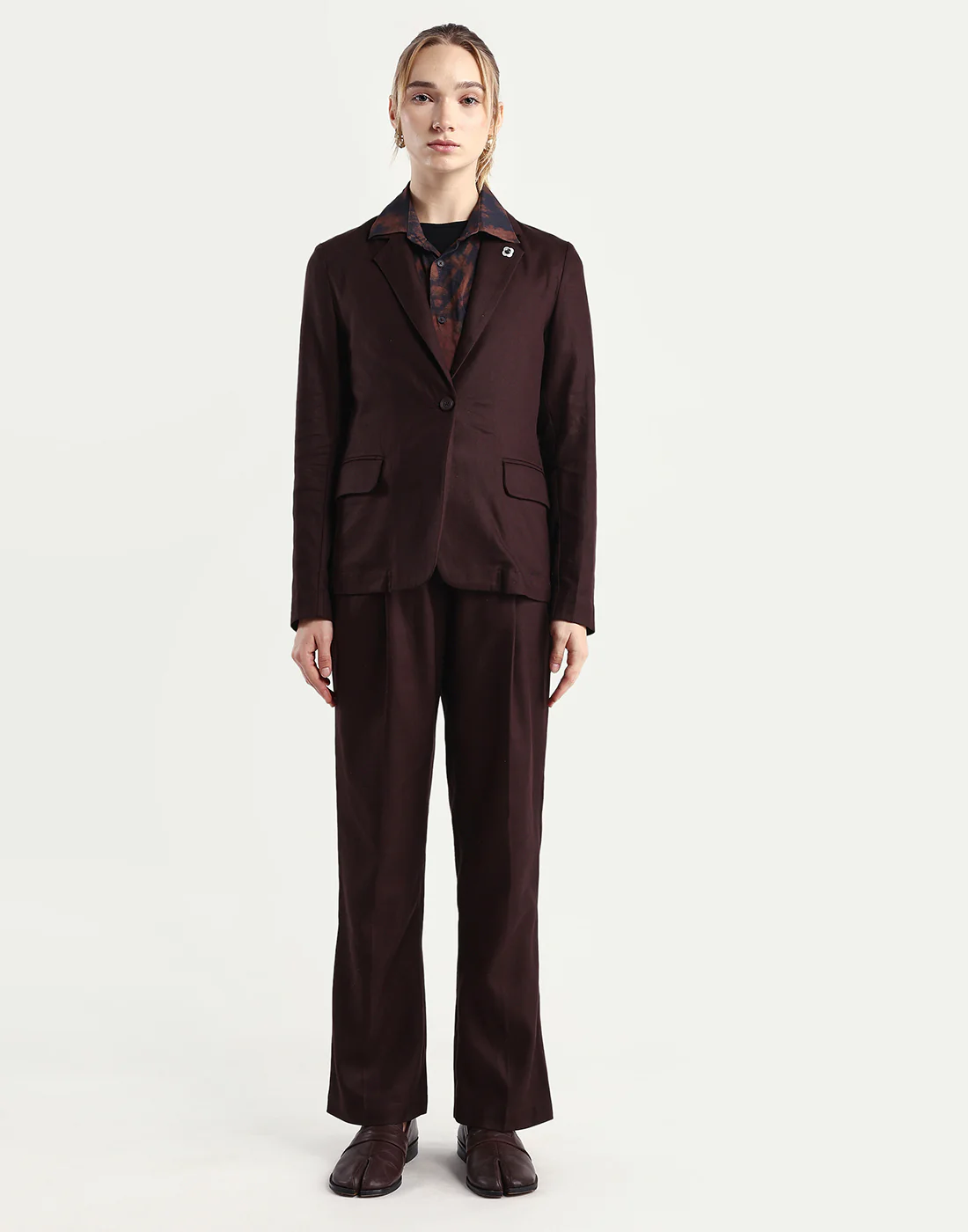 Rareism Women's Linzy-B Brown 100% Linen Straight Plain Trouser - Image 2