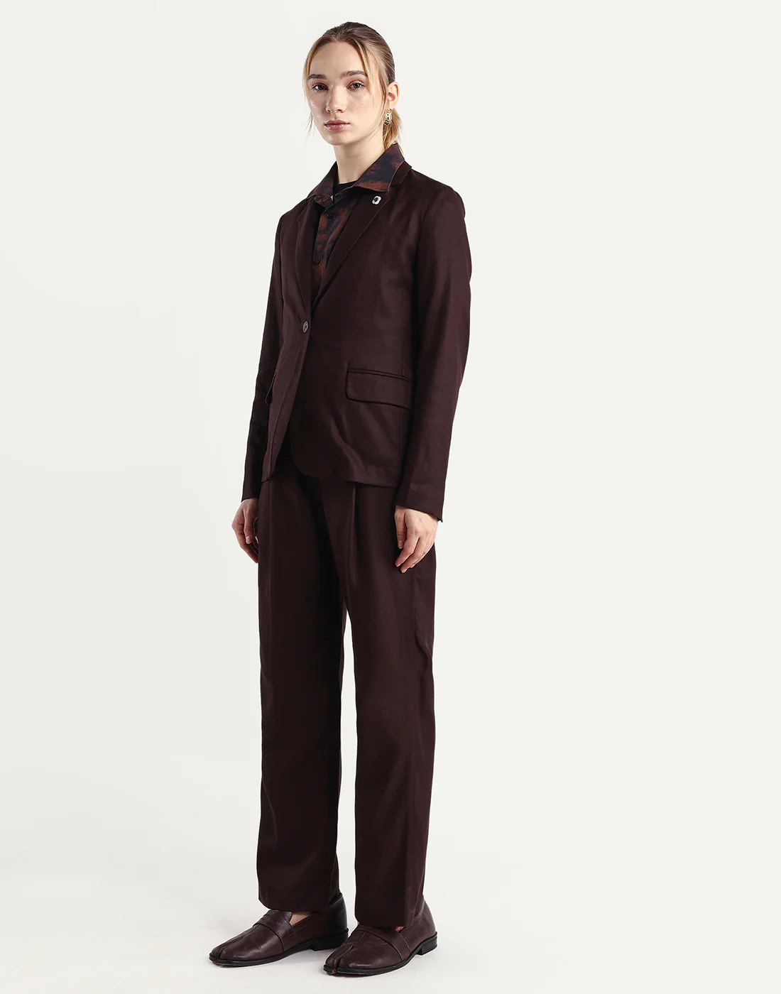 Rareism Women's Linzy-B Brown 100% Linen Straight Plain Trouser - Image 6