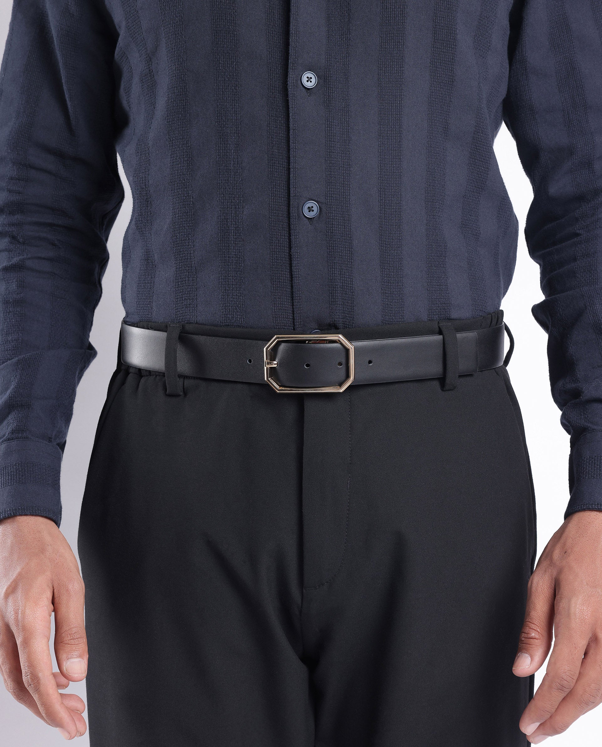 Rare Rabbit Men's Lionor Black Belt Leather - Image 8
