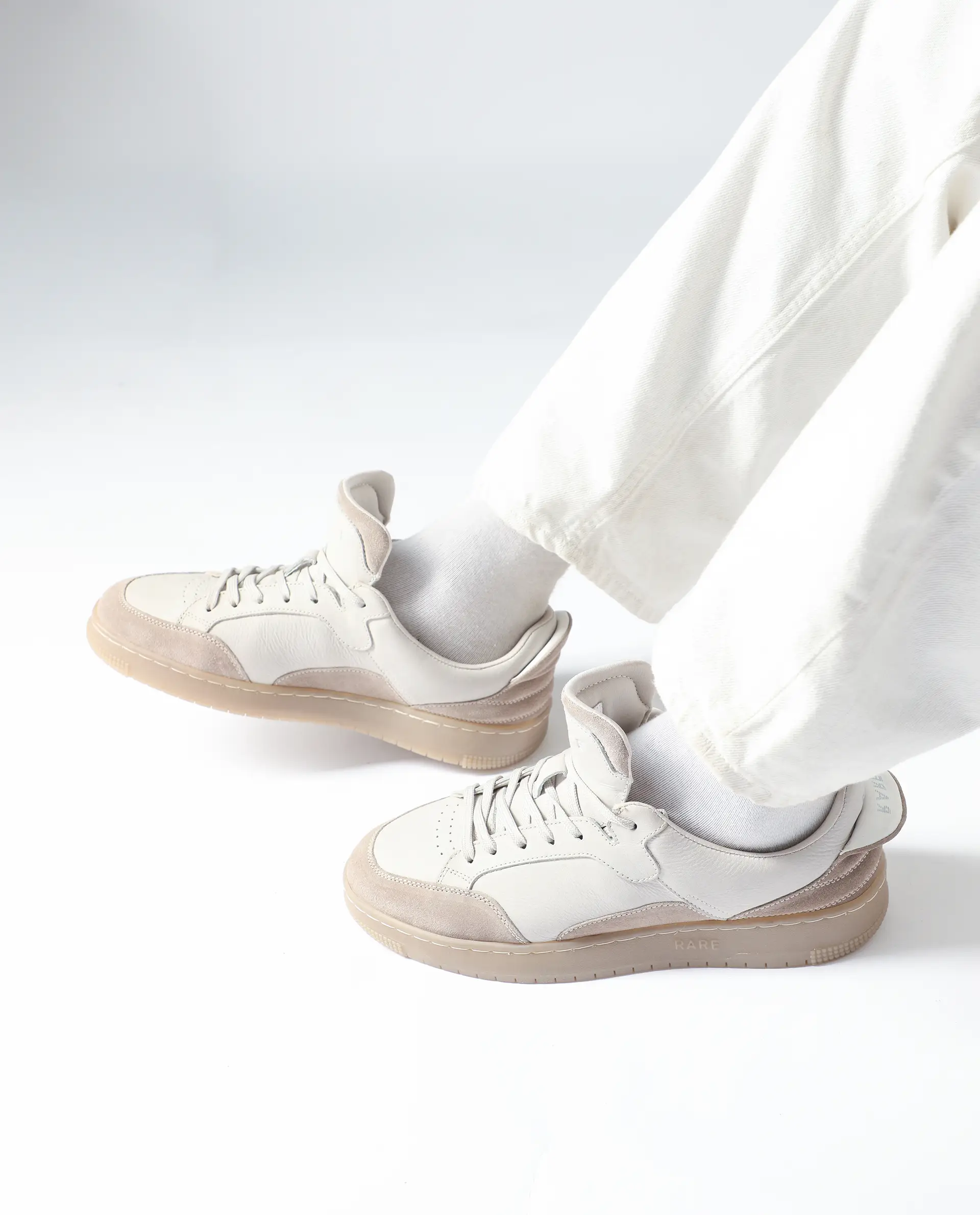 Rare Rabbit Men's Lip Beige Lace-Up Closure Leather Sneaker - Image 2