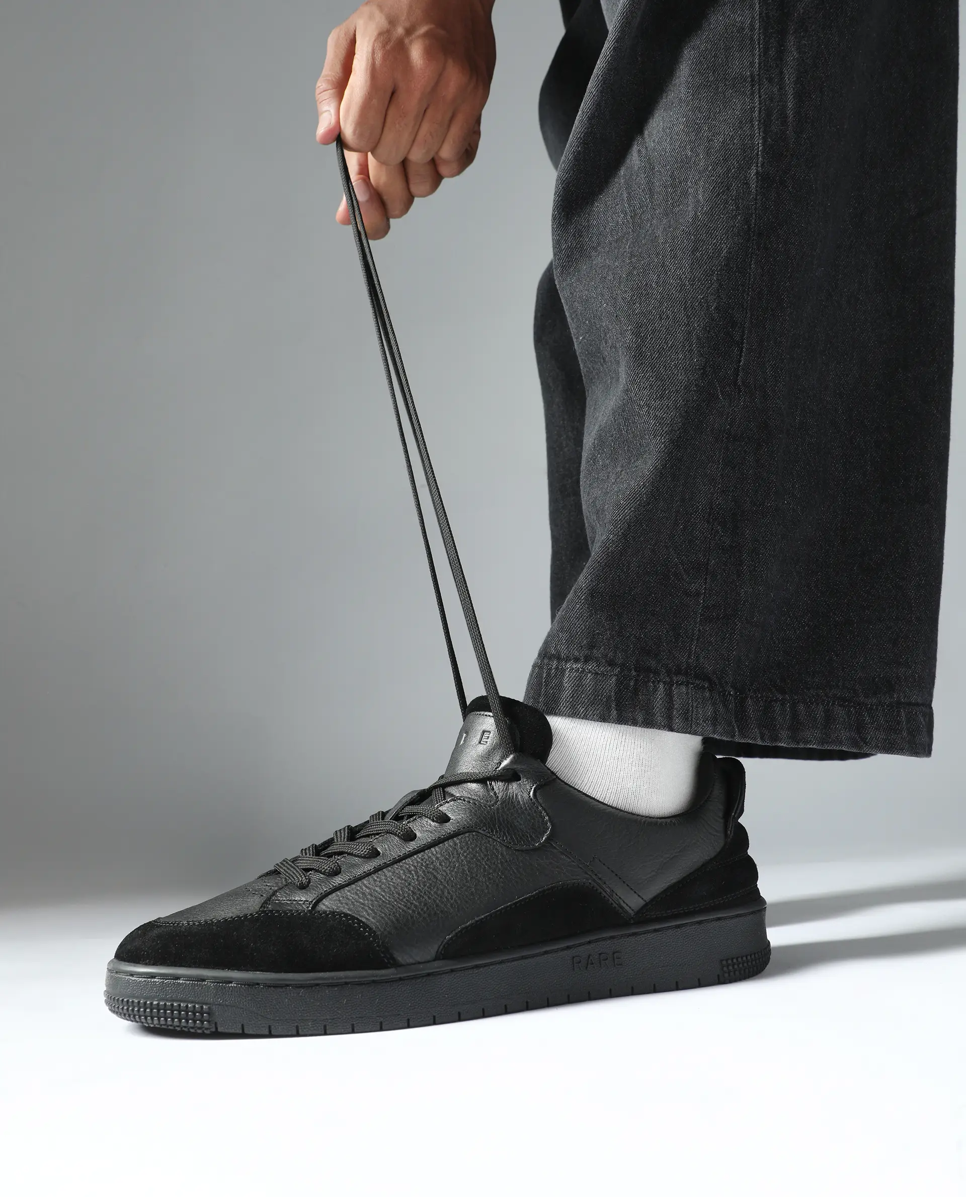 Rare Rabbit Men's Lip Black Lace-Up Closure Leather Sneaker - Image 2