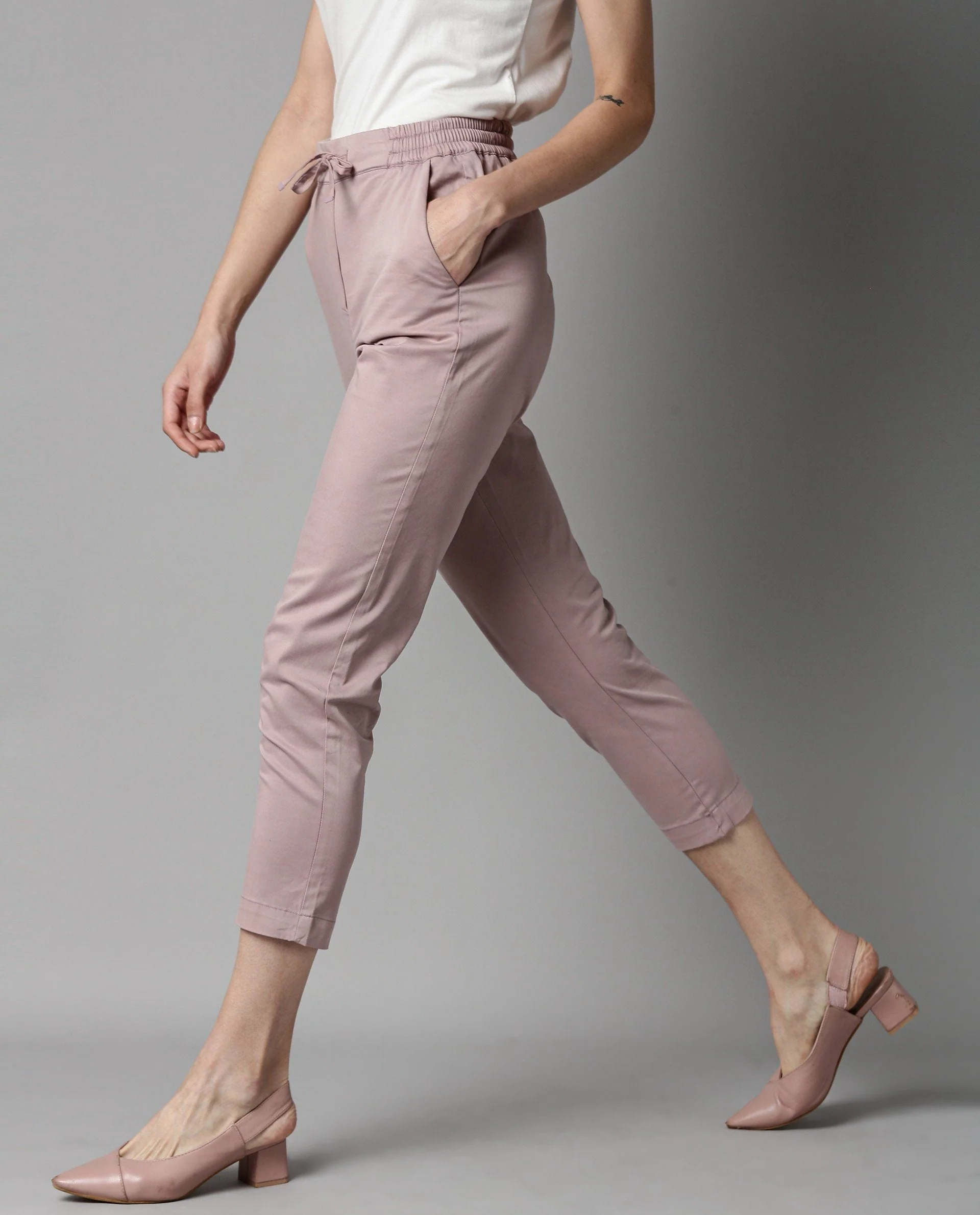 Rareism Women Logan Purple Trousers Solid - Image 3