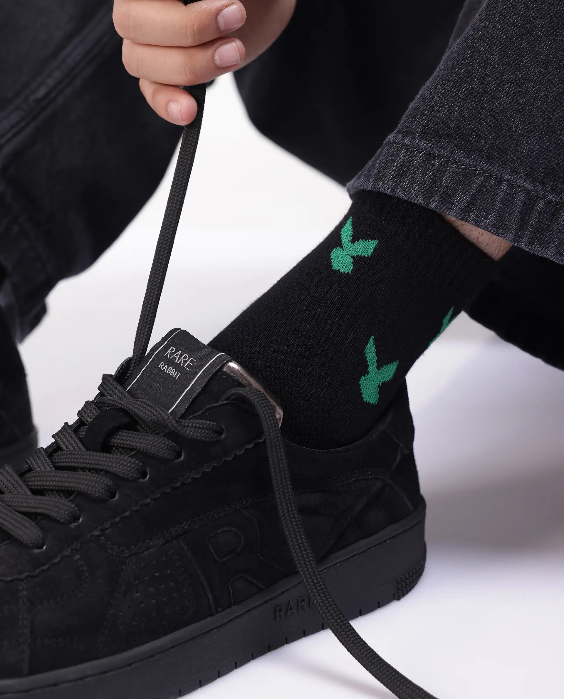 Rare Rabbit Men Loger - 2 Black High Ankle Socks - Image 3