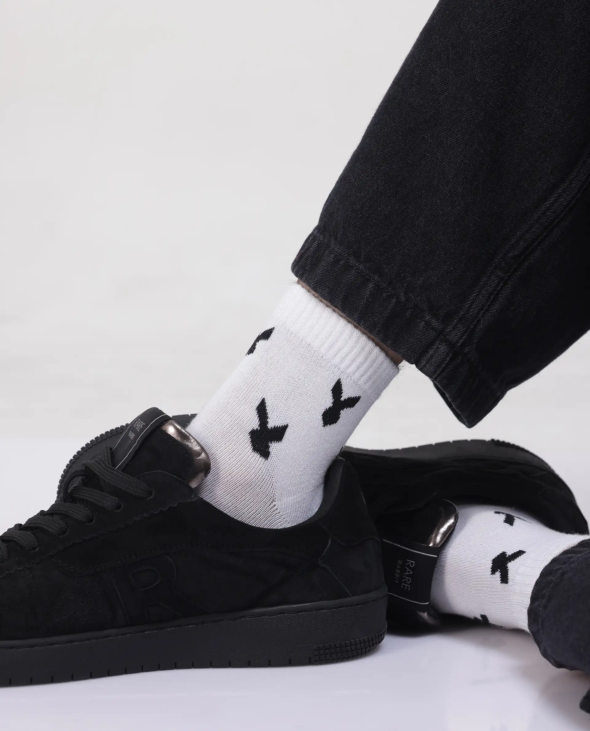 Rare Rabbit Men Loger - 3 White High Ankle Socks - Image 3