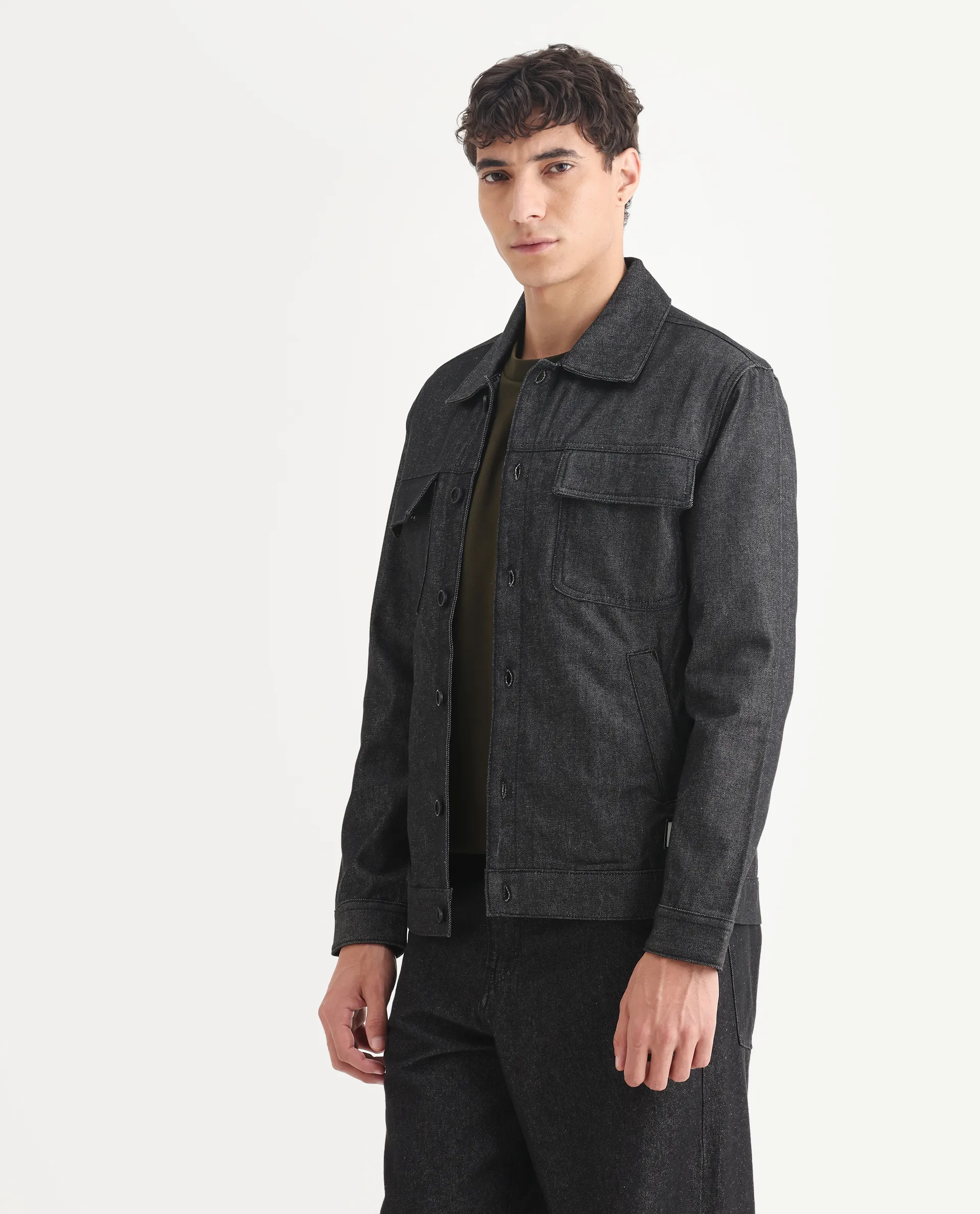 Rare Rabbit Men's Loon Black Cotton Graphic Print Regular Fit Full Sleeve Spread Collar Jacket - Image 6