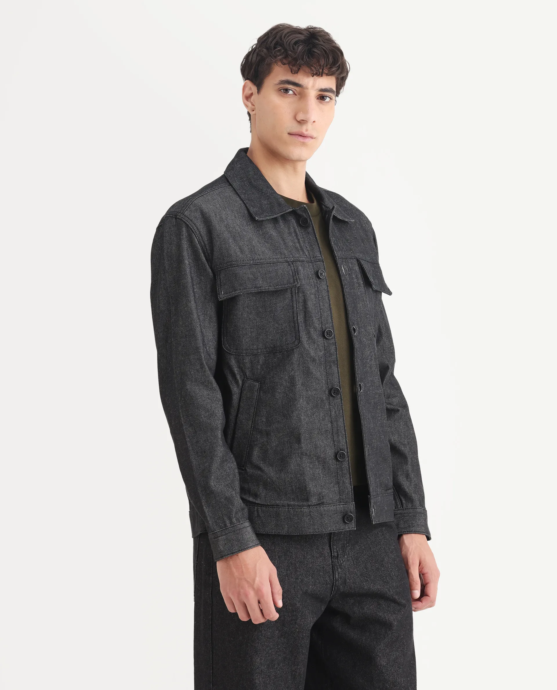 Rare Rabbit Men's Loon Black Cotton Graphic Print Regular Fit Full Sleeve Spread Collar Jacket - Image 7