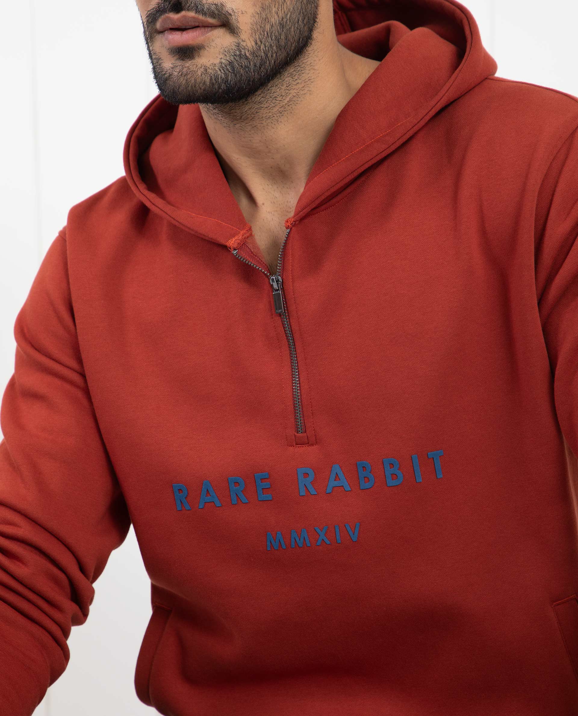 Rare Rabbit Men's Lorall Brown Cotton Graphic Print Regular Fit Full Sleeve Hooded Sweatshirt - Image 12