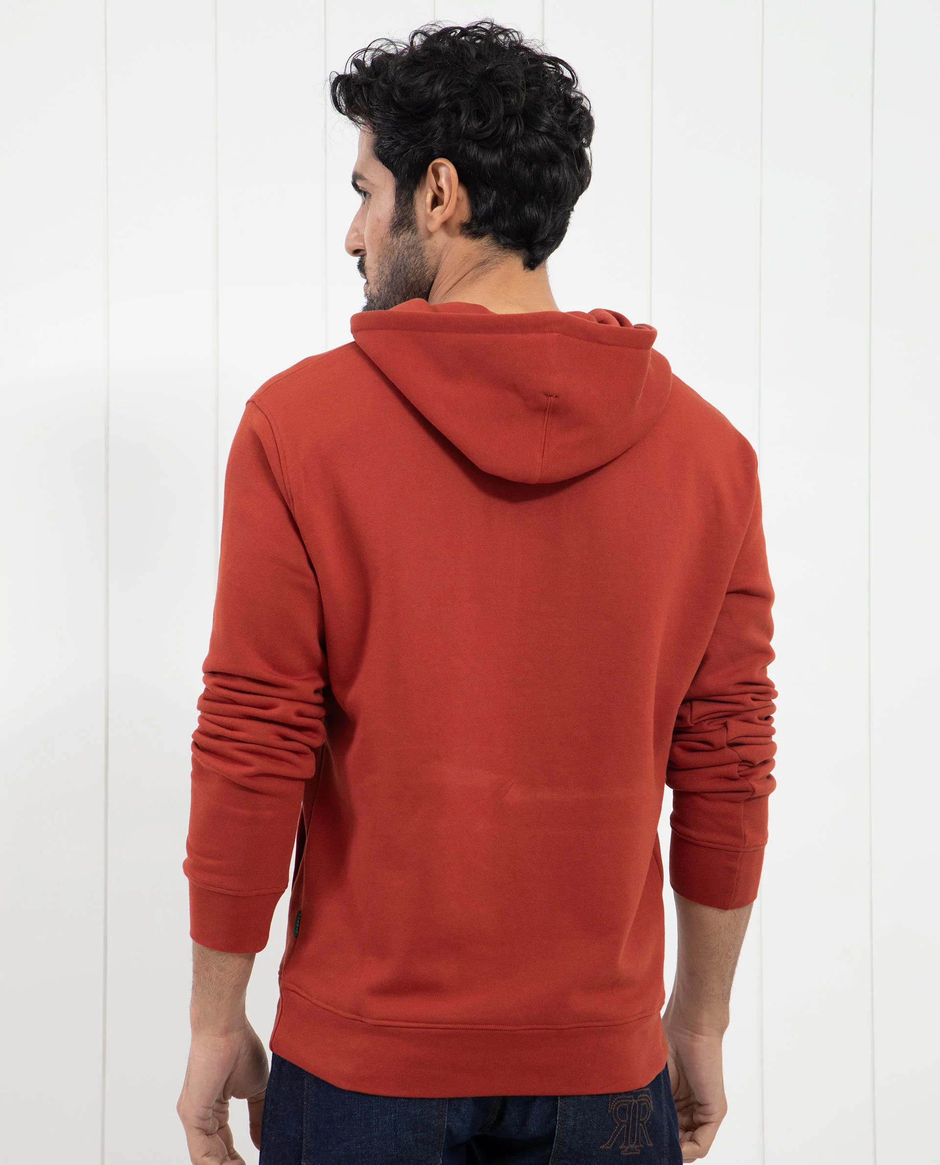 Rare Rabbit Men's Lorall Brown Cotton Graphic Print Regular Fit Full Sleeve Hooded Sweatshirt - Image 13