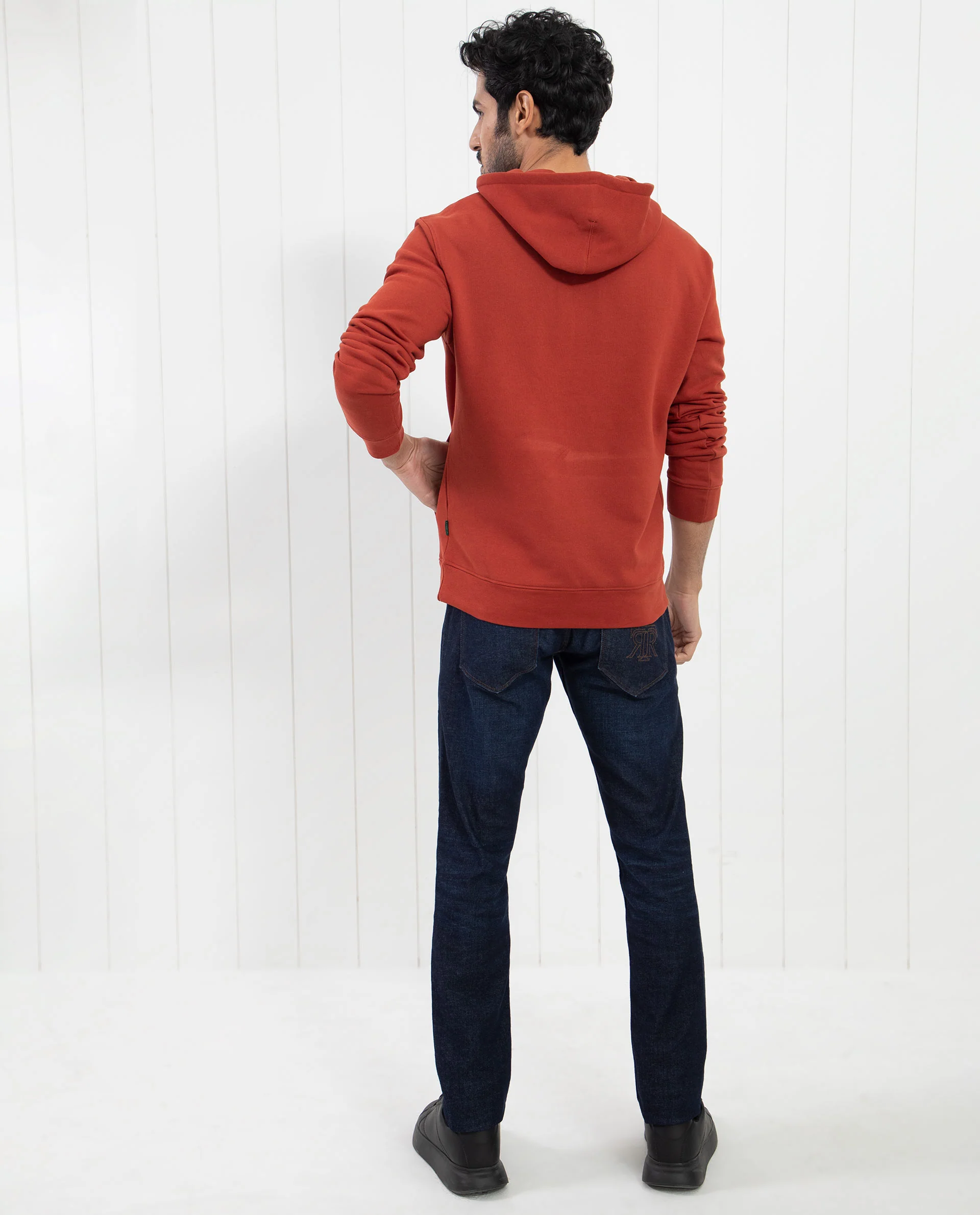 Rare Rabbit Men's Lorall Brown Cotton Graphic Print Regular Fit Full Sleeve Hooded Sweatshirt - Image 14