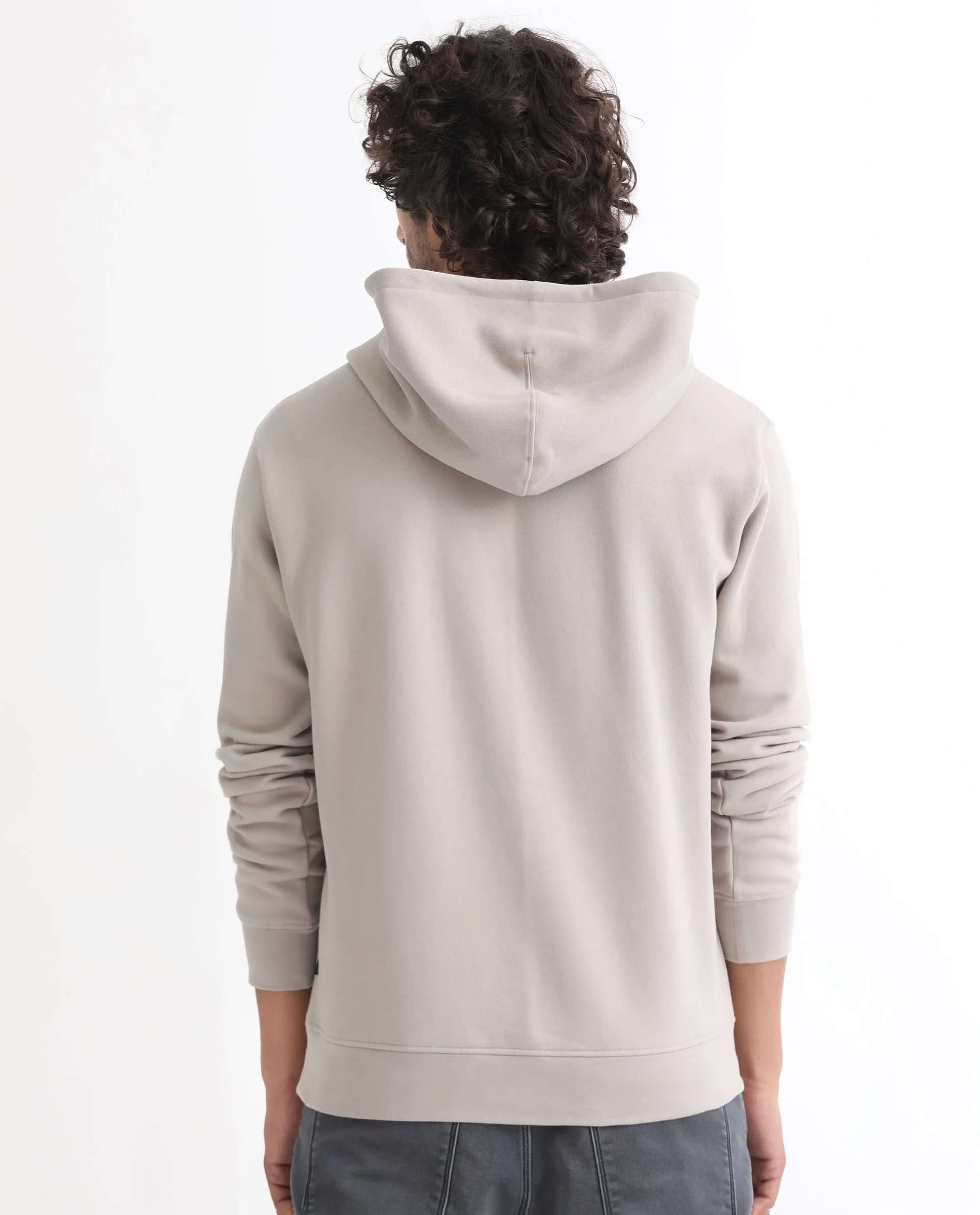 Rare Rabbit Men's Lorall Dusky Grey Graphic Print Regular Fit Full Sleeve Hooded Sweatshirt - Image 7