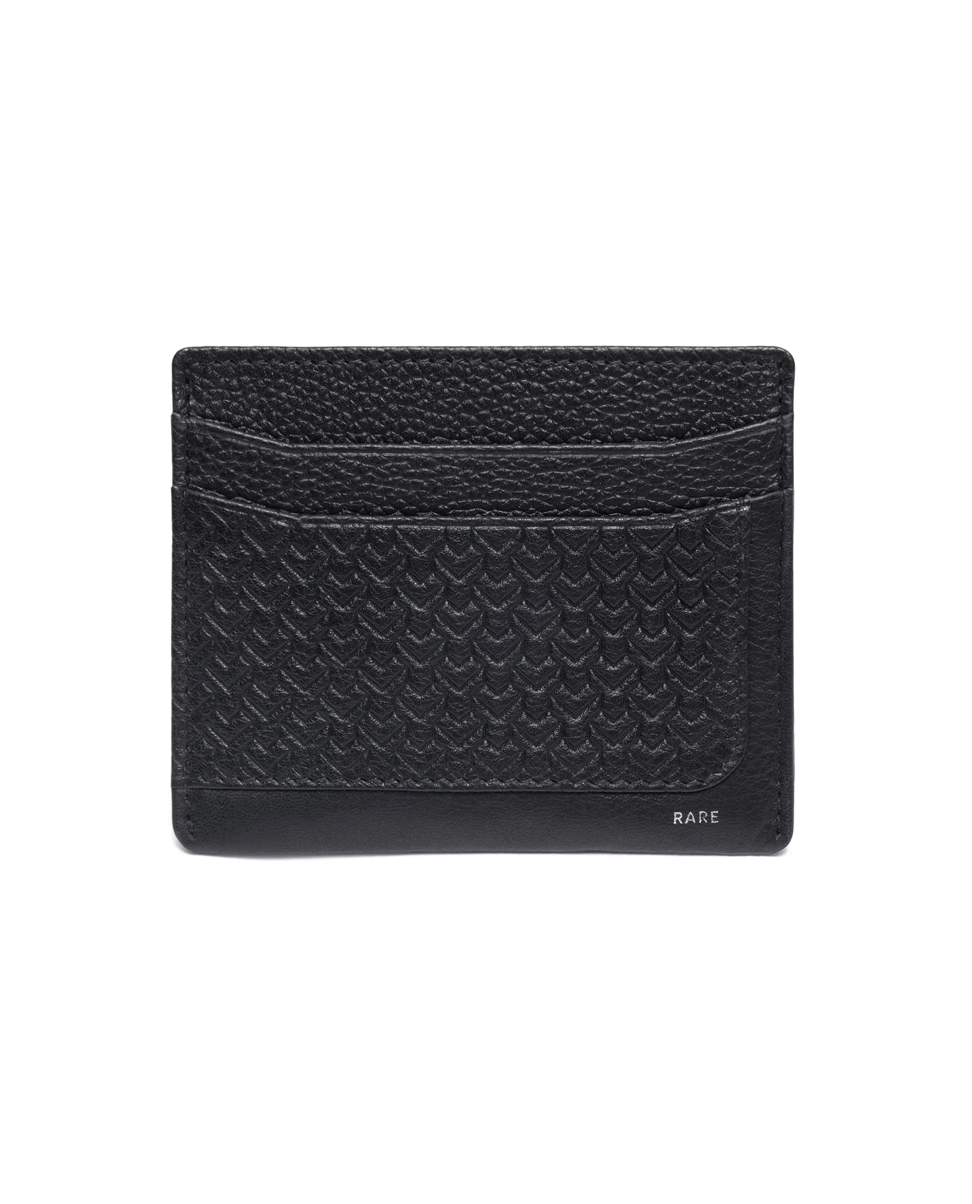 Rare Rabbit Men Lorent Black Leather Card Holder