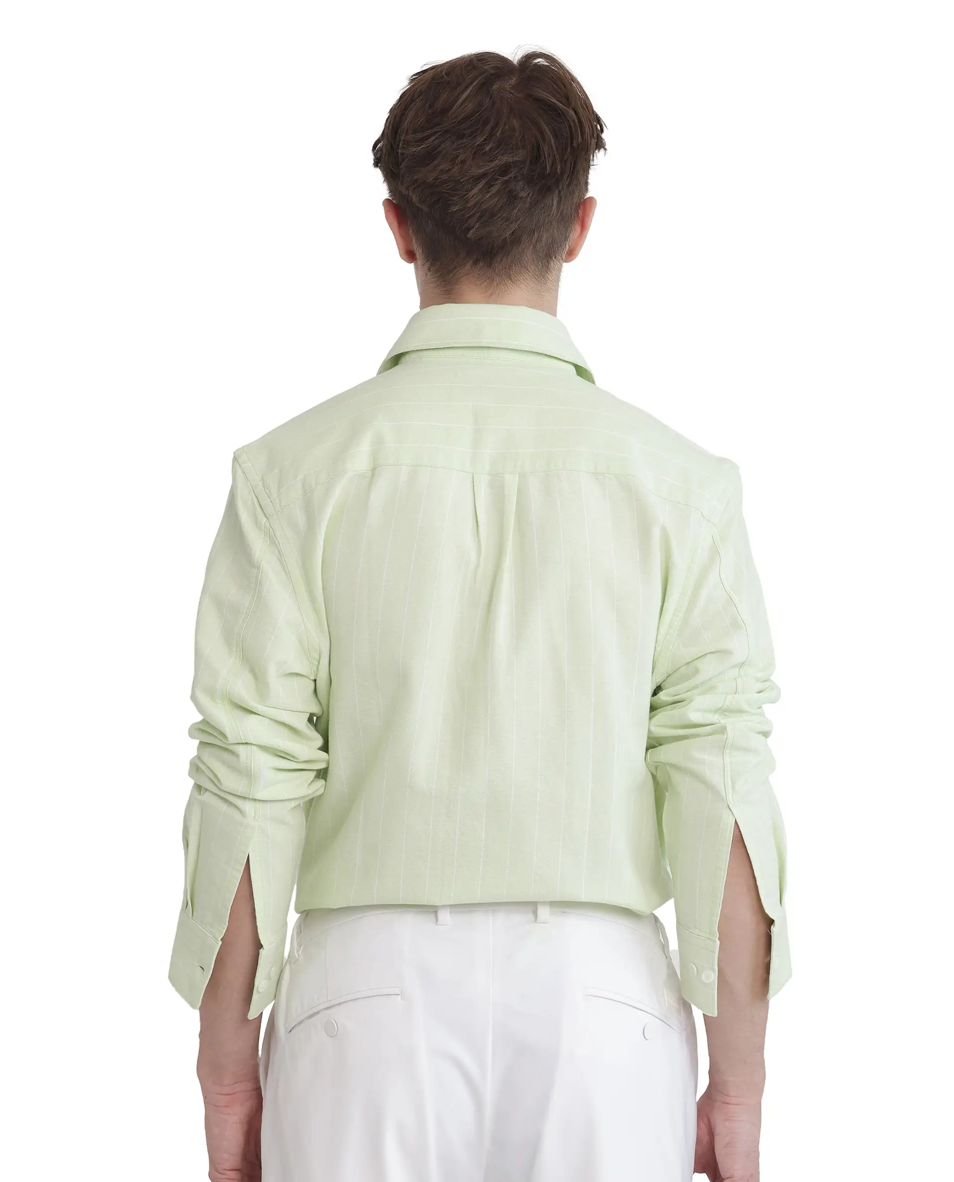 Rare Rabbit Men's Lorg Light Green Cotton Striped Print Regular Fit Full Sleeve Collared Shirt - Image 4