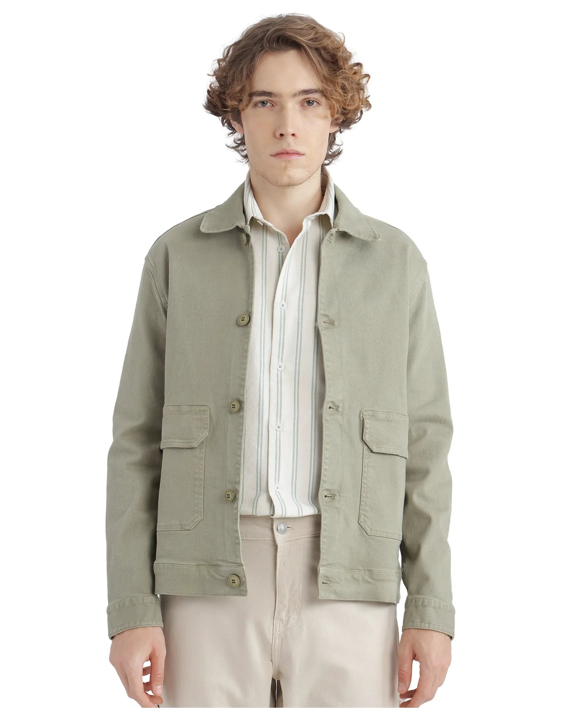 Rare Rabbit Men's Lorw Pastel Green Cotton Striped Print Regular Fit Full Sleeve Collared Shirt - Image 8