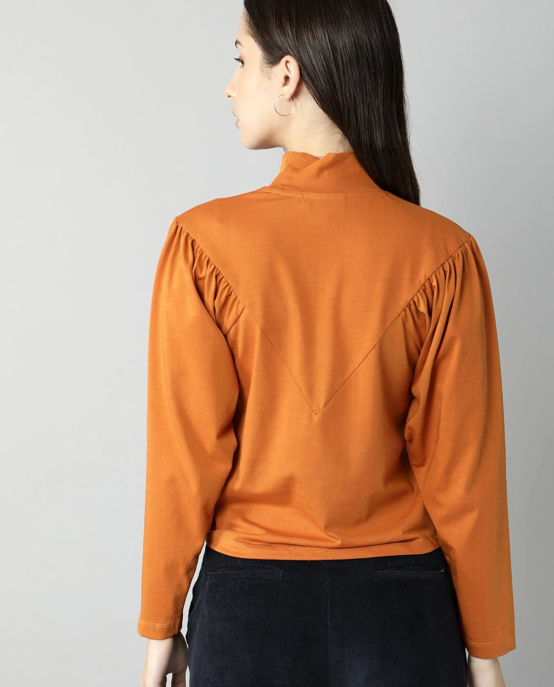 Rareism Women Lothy Rust T-Shirt Full Sleeves - Image 7