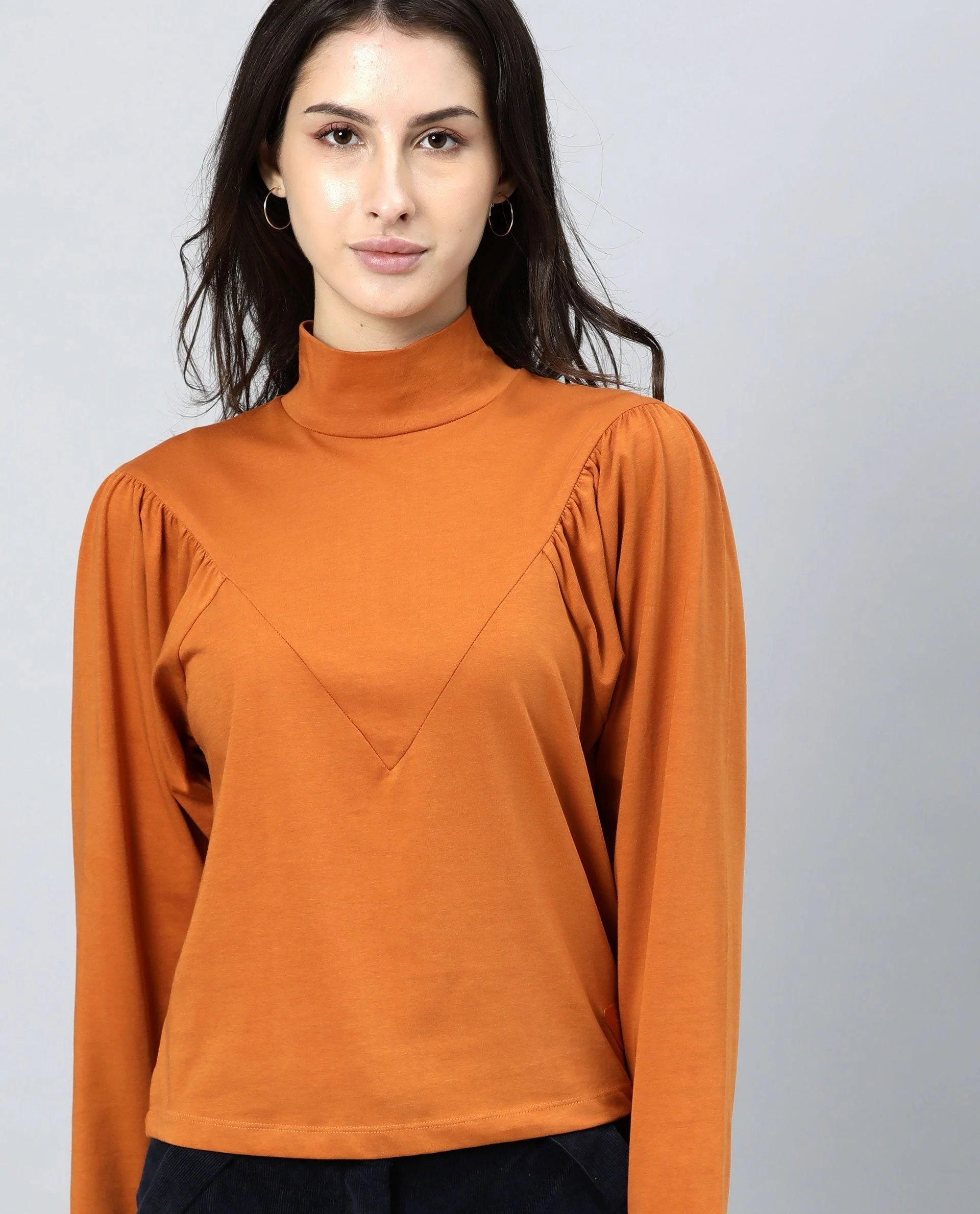 Rareism Women Lothy Rust T-Shirt Full Sleeves - Image 8