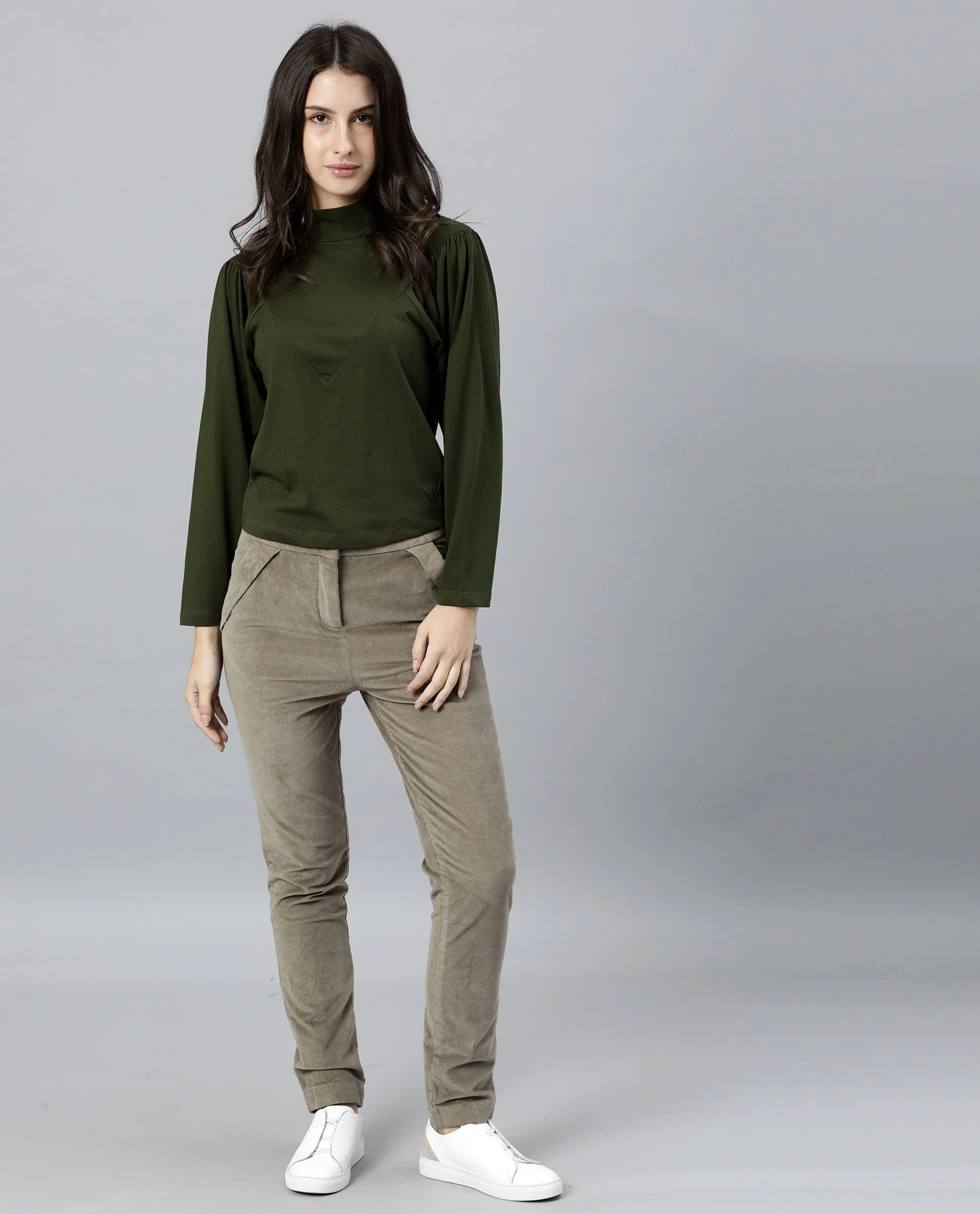 Rareism Women Lothy Green T-Shirt Full Sleeves - Image 3