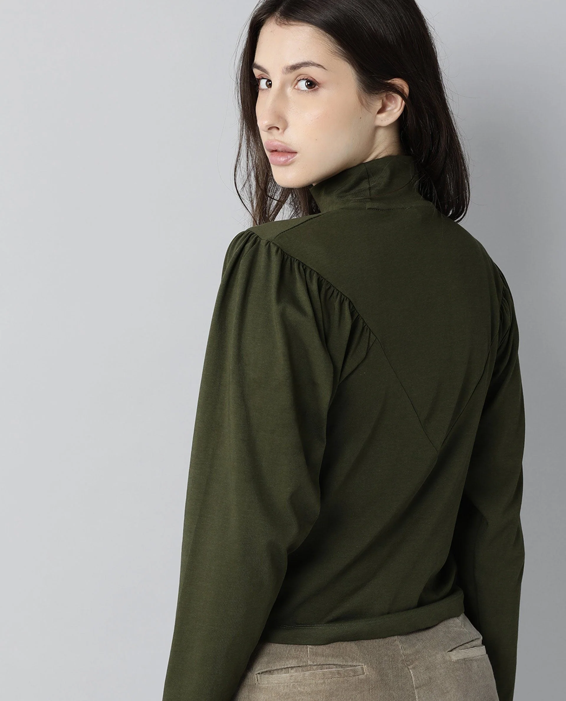 Rareism Women Lothy Green T-Shirt Full Sleeves - Image 6
