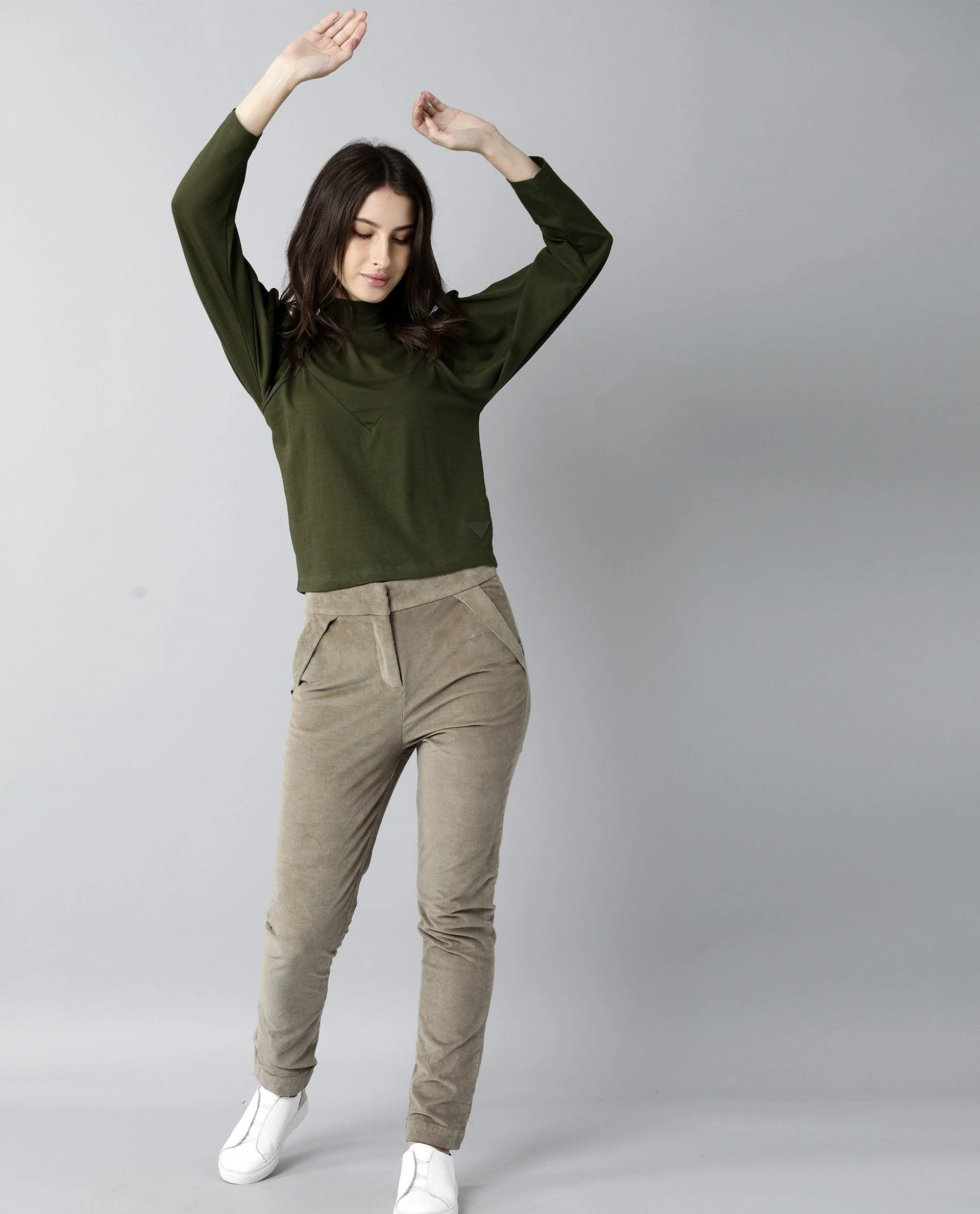 Rareism Women Lothy Green T-Shirt Full Sleeves - Image 7