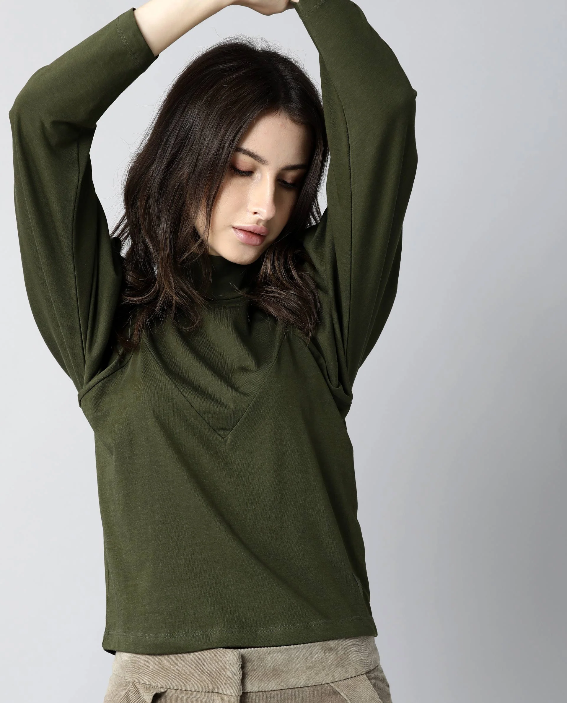Rareism Women Lothy Green T-Shirt Full Sleeves - Image 8