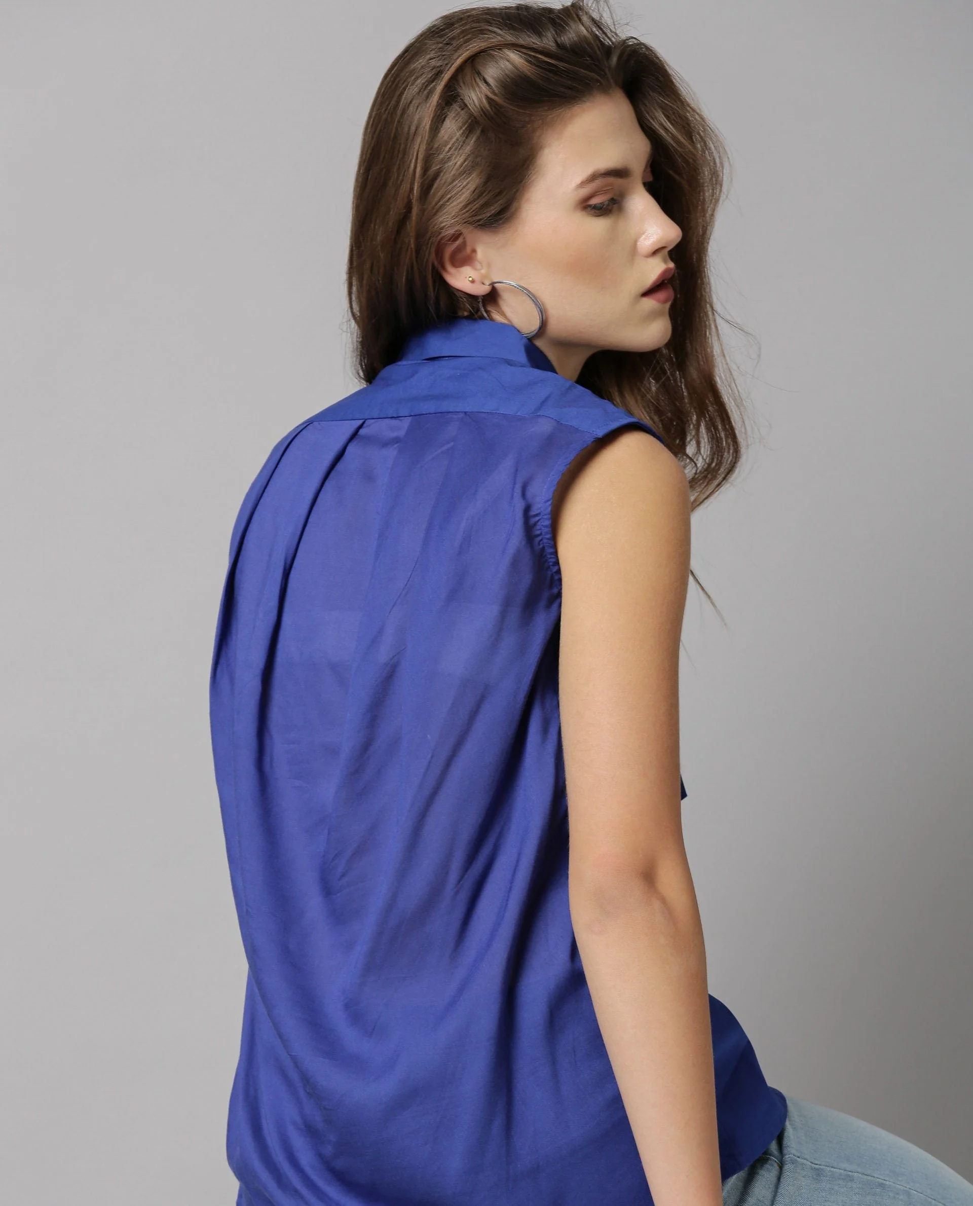 Rareism Women Lotte Blue Top Sleeveless - Image 4