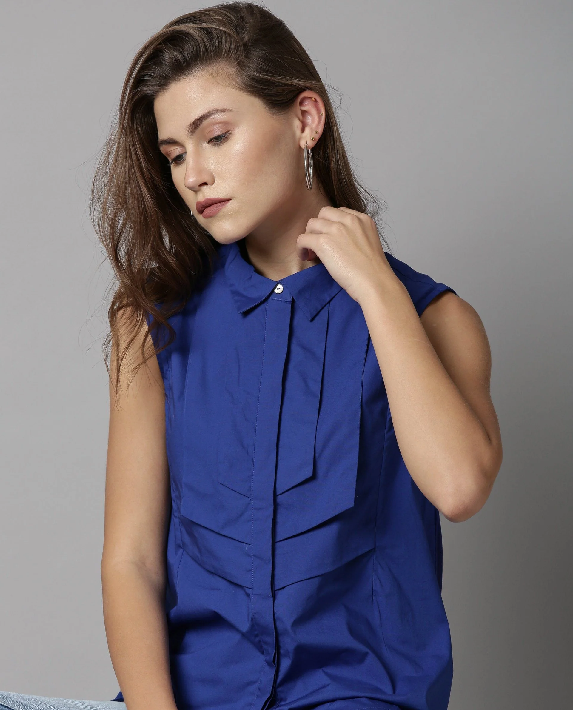 Rareism Women Lotte Blue Top Sleeveless - Image 7