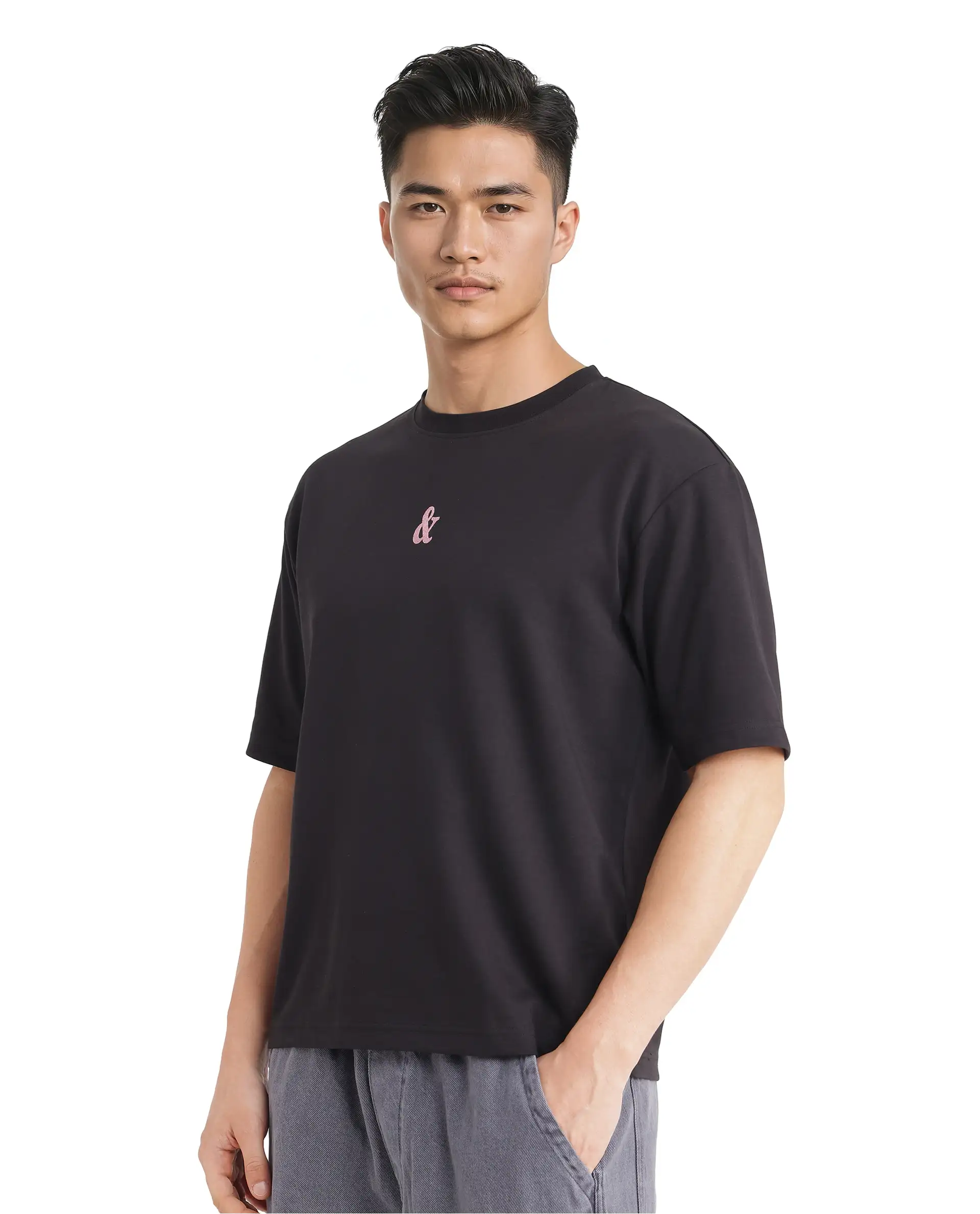 Rare Rabbit Men's Lout Black Cotton Graphic Print Boxy Fit Half Sleeve Crew Neck T-Shirt - Image 7