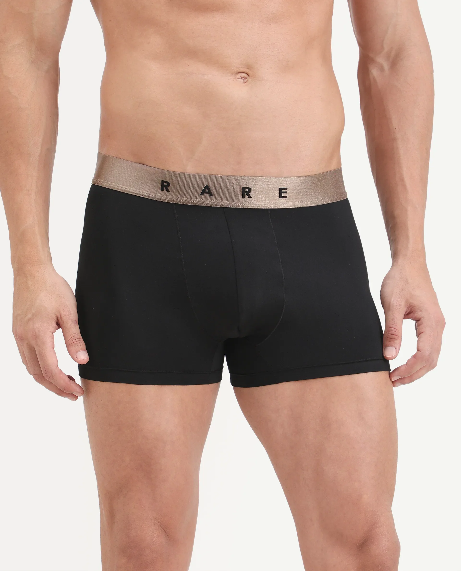 Rare Rabbit Men's Lovi Black Soft Nylon Blend Trunks - Image 2