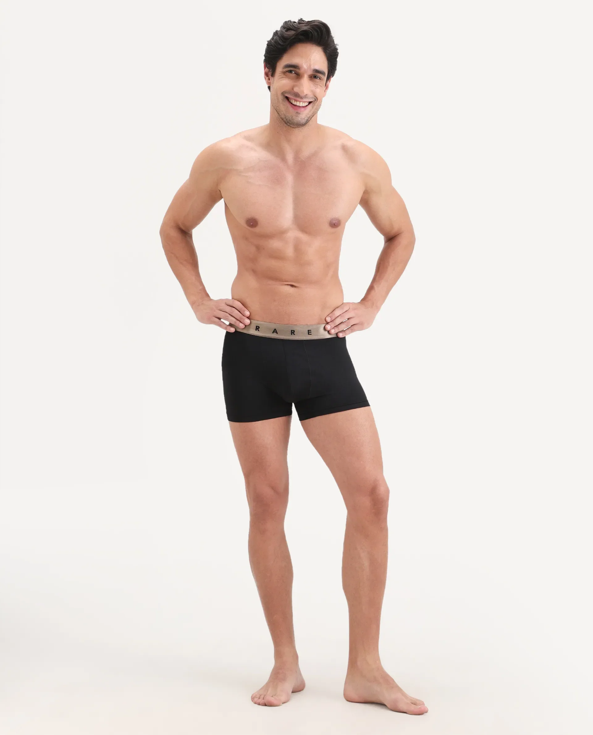 Rare Rabbit Men's Lovi Black Soft Nylon Blend Trunks - Image 3