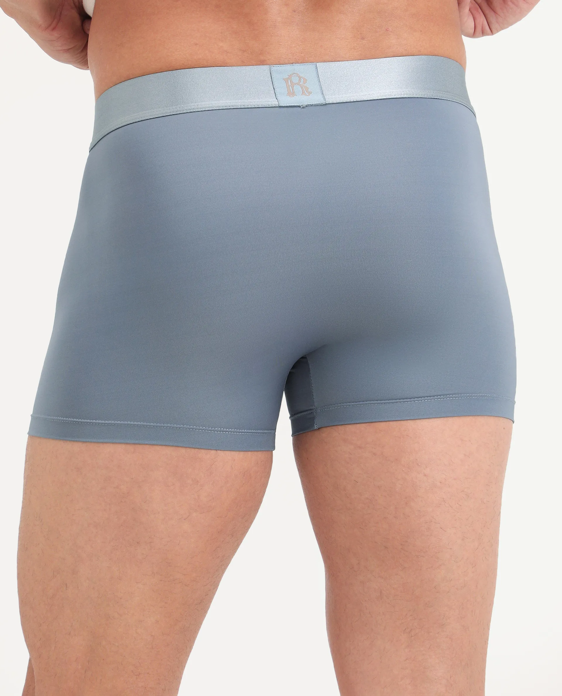 Rare Rabbit Men's Lovi Blue Soft Nylon Blend Trunks - Image 4