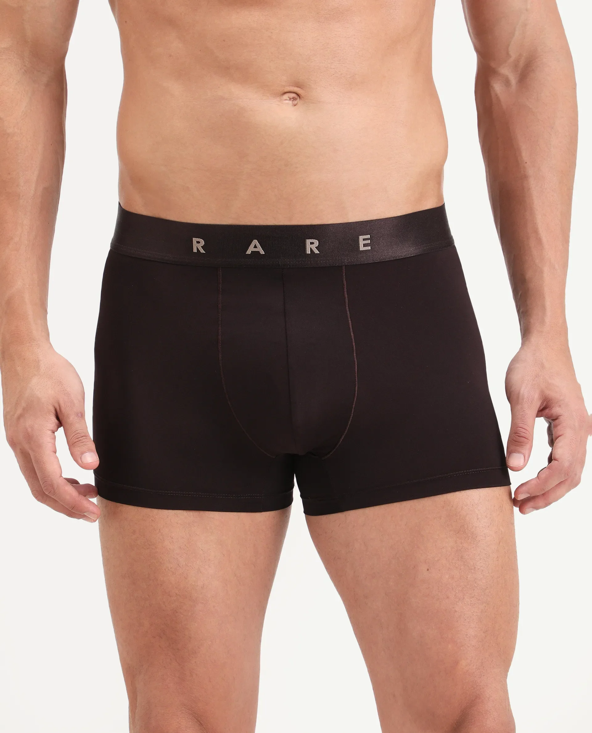 Rare Rabbit Men's Lovi Brown Soft Nylon Blend Trunks - Image 2