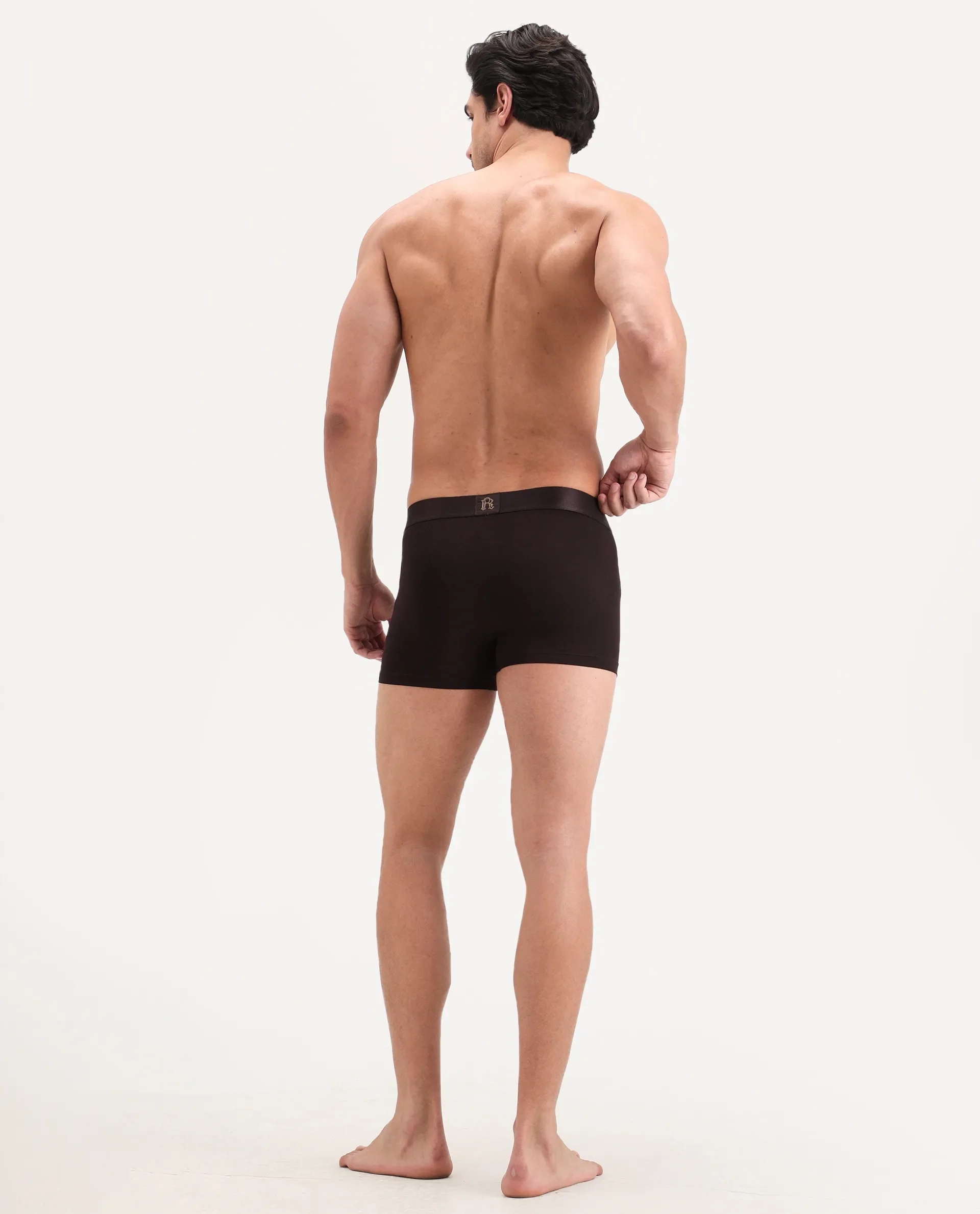 Rare Rabbit Men's Lovi Brown Soft Nylon Blend Trunks - Image 5