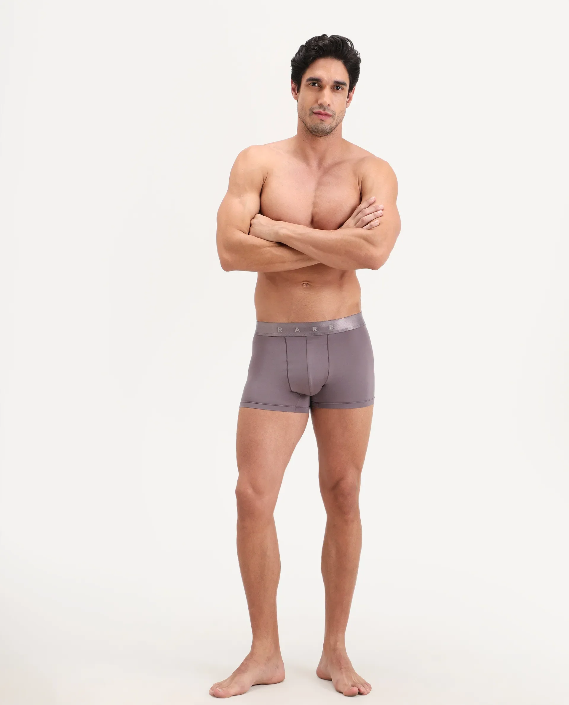 Rare Rabbit Men's Lovi Dusky Pink Soft Nylon Blend Trunks - Image 3