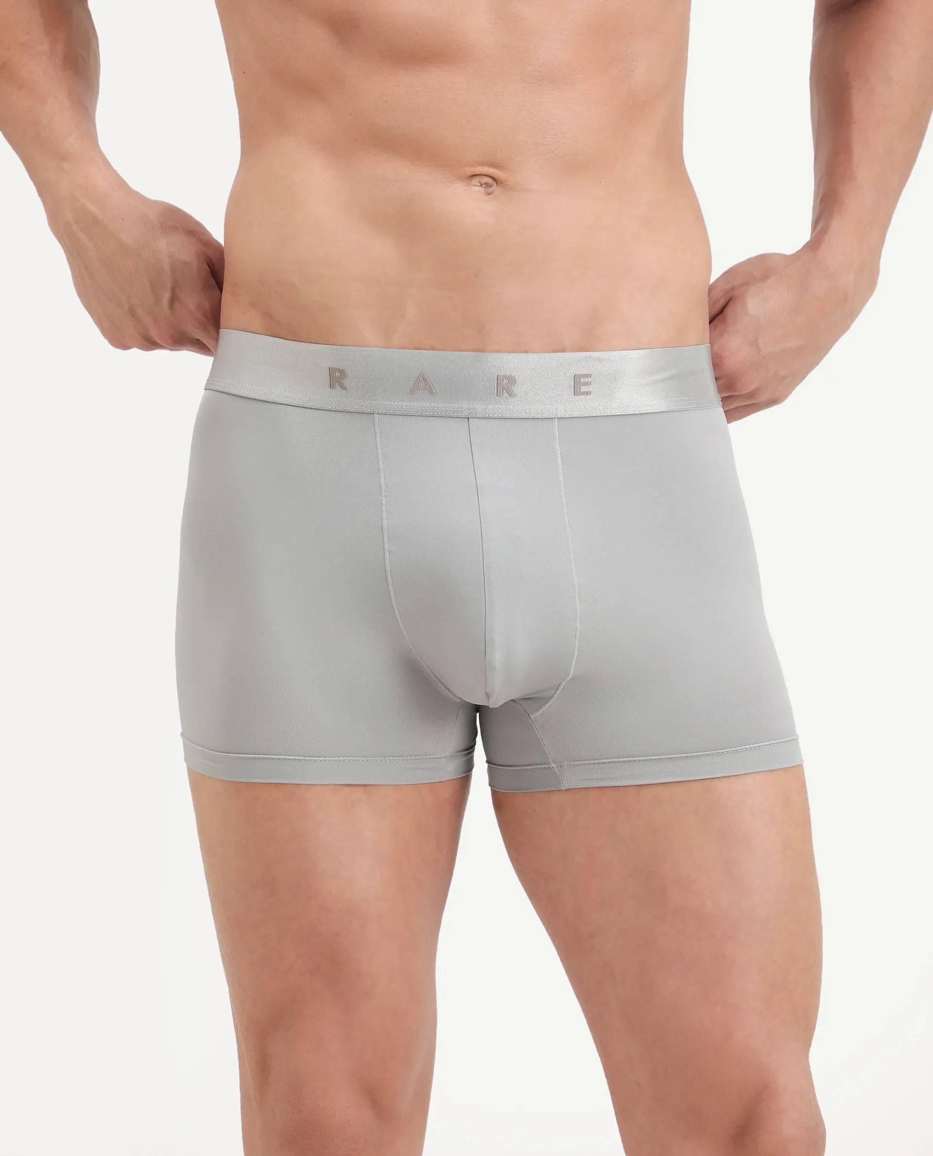Rare Rabbit Men's Lovi Grey Soft Nylon Blend Trunks - Image 2