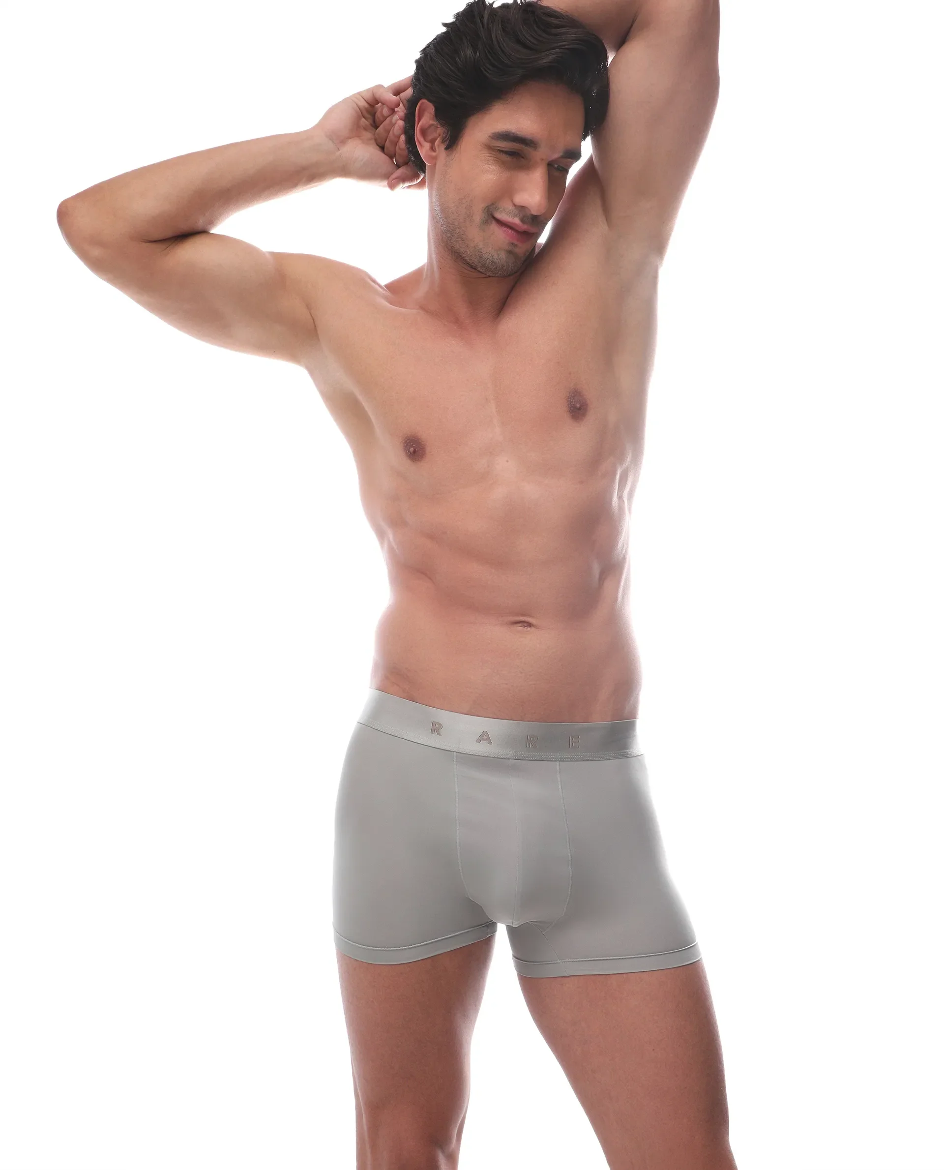 Rare Rabbit Men's Lovi Grey Soft Nylon Blend Trunks - Image 4