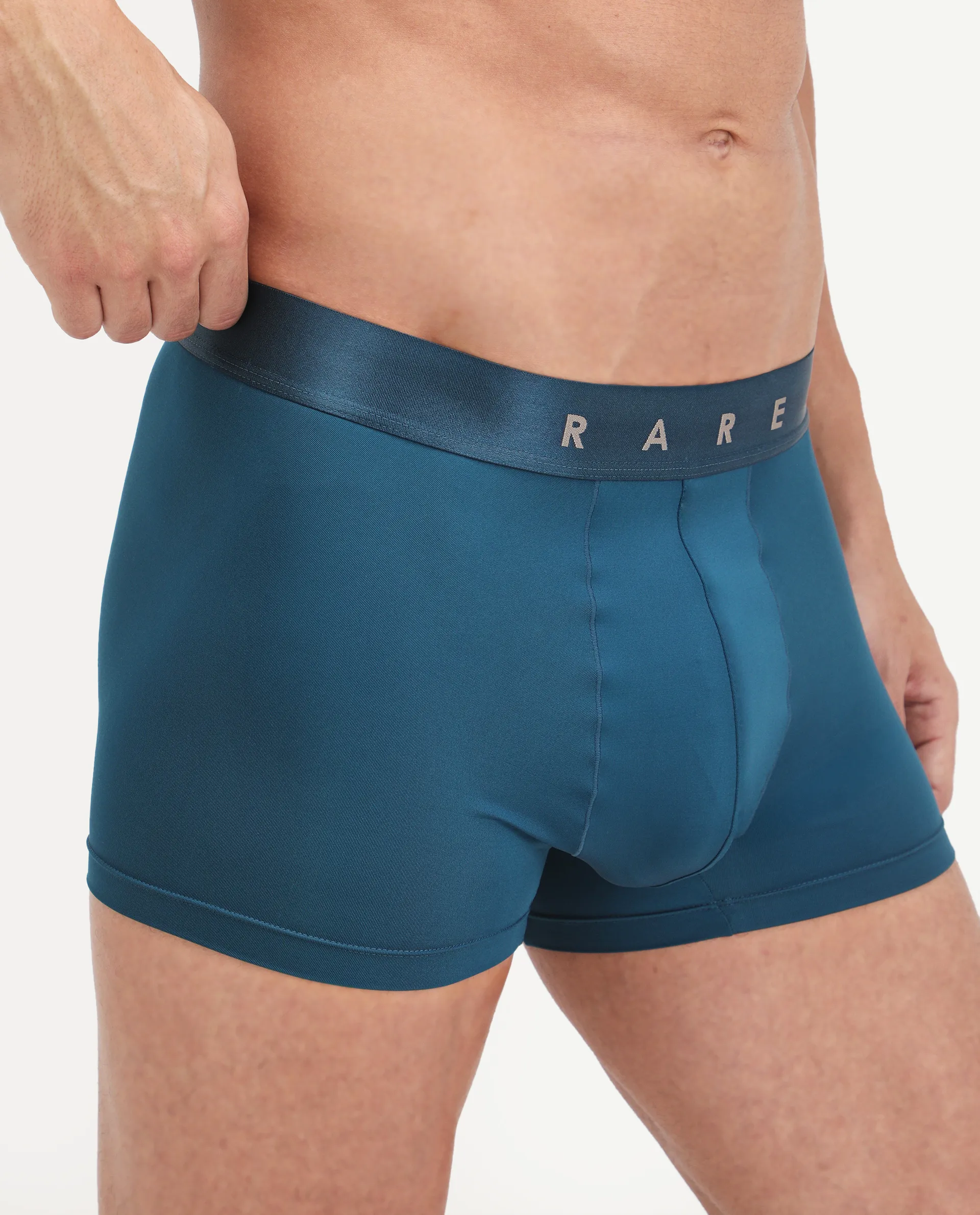 Rare Rabbit Men's Lovi Petrol Soft Nylon Blend Trunks - Image 4