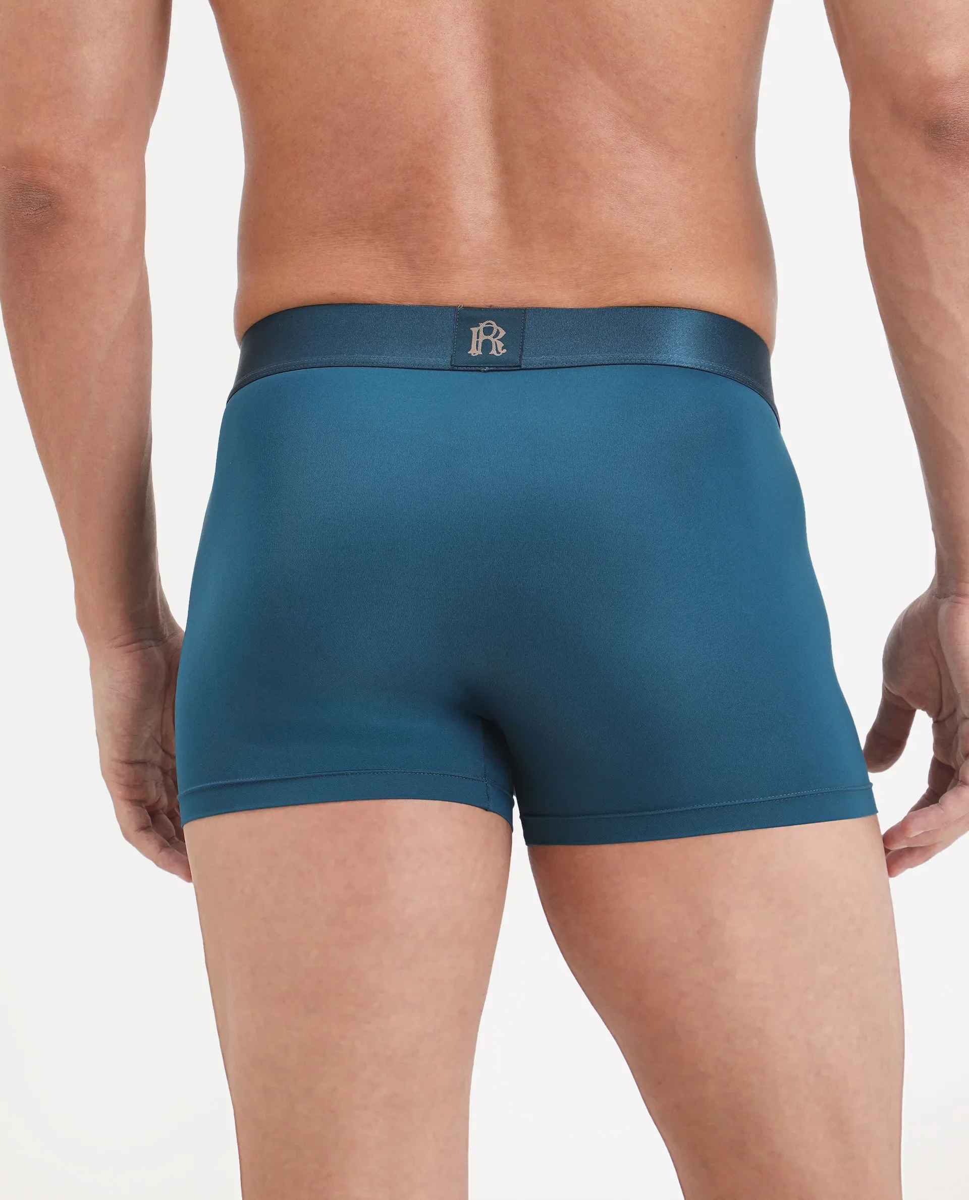 Rare Rabbit Men's Lovi Petrol Soft Nylon Blend Trunks - Image 7