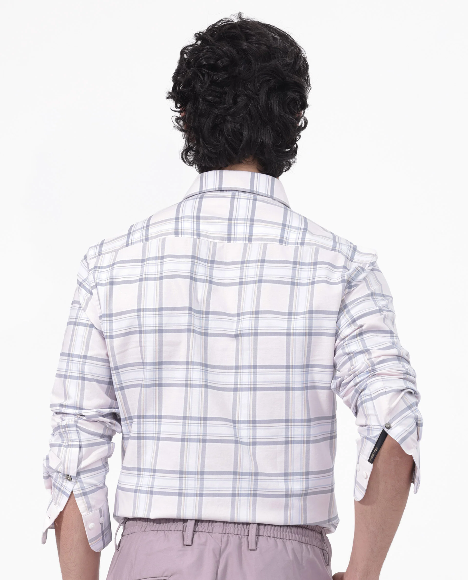 Rare Rabbit Men's Lowen Pastel Pink Cotton Checked Print Regular Fit Full Sleeve Collared Shirt - Image 9