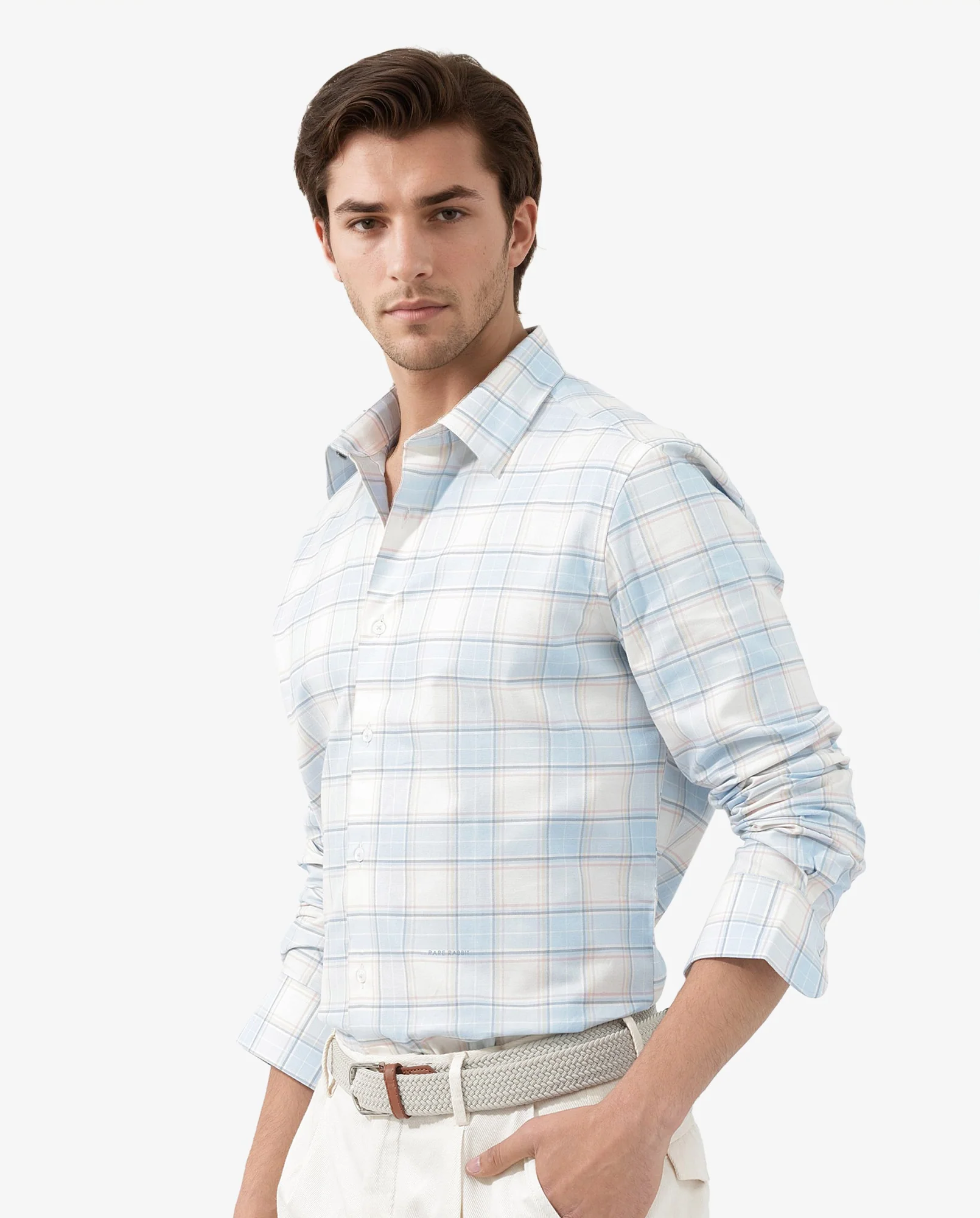 Rare Rabbit Men's Lowen Pastel Yellow Cotton Checked Print Regular Fit Full Sleeve Collared Shirt - Image 6