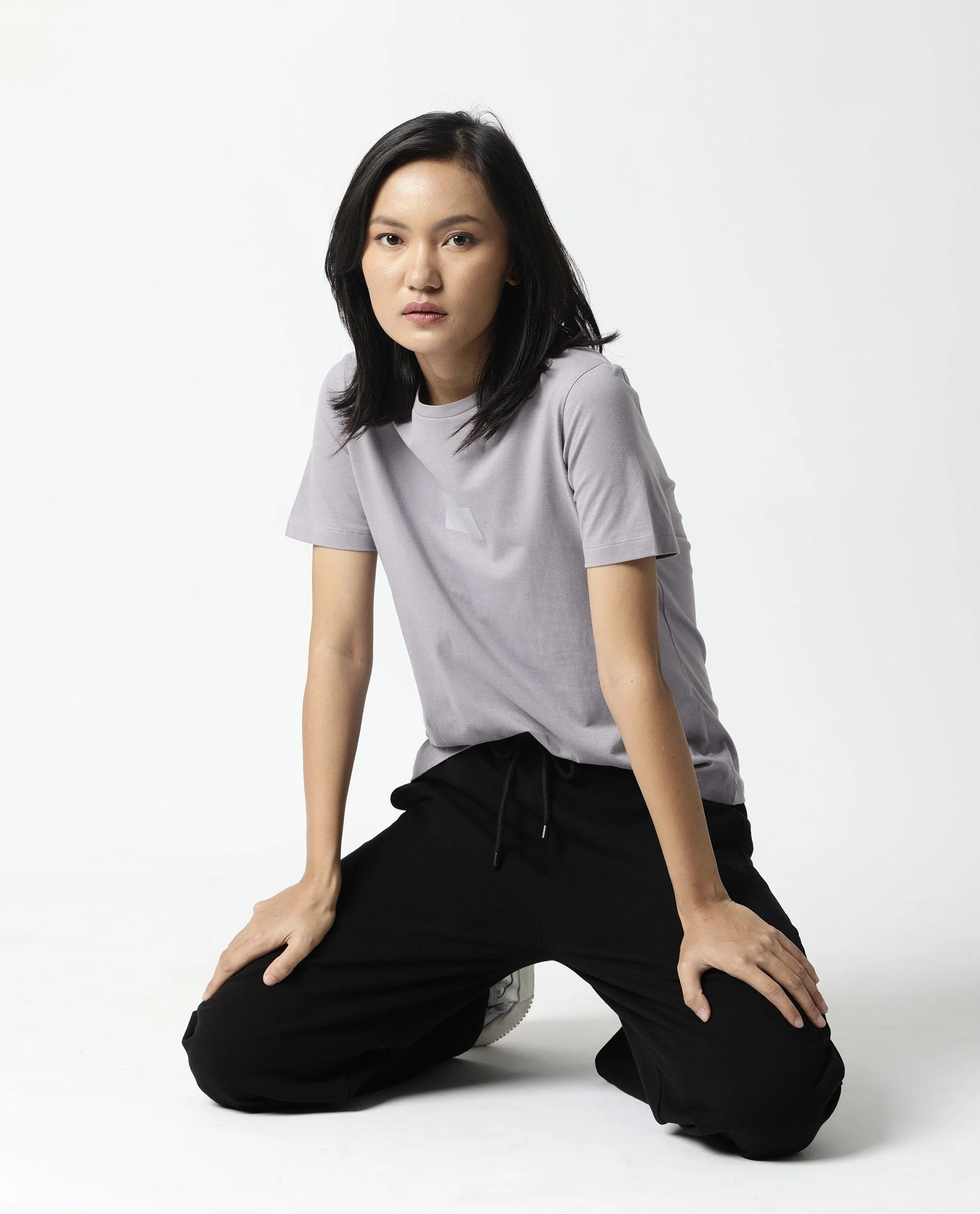 Rareism Womens Luani Lilac T-Shirt Supima Cotton Fabric Slim Fit Round Neck - Image 10