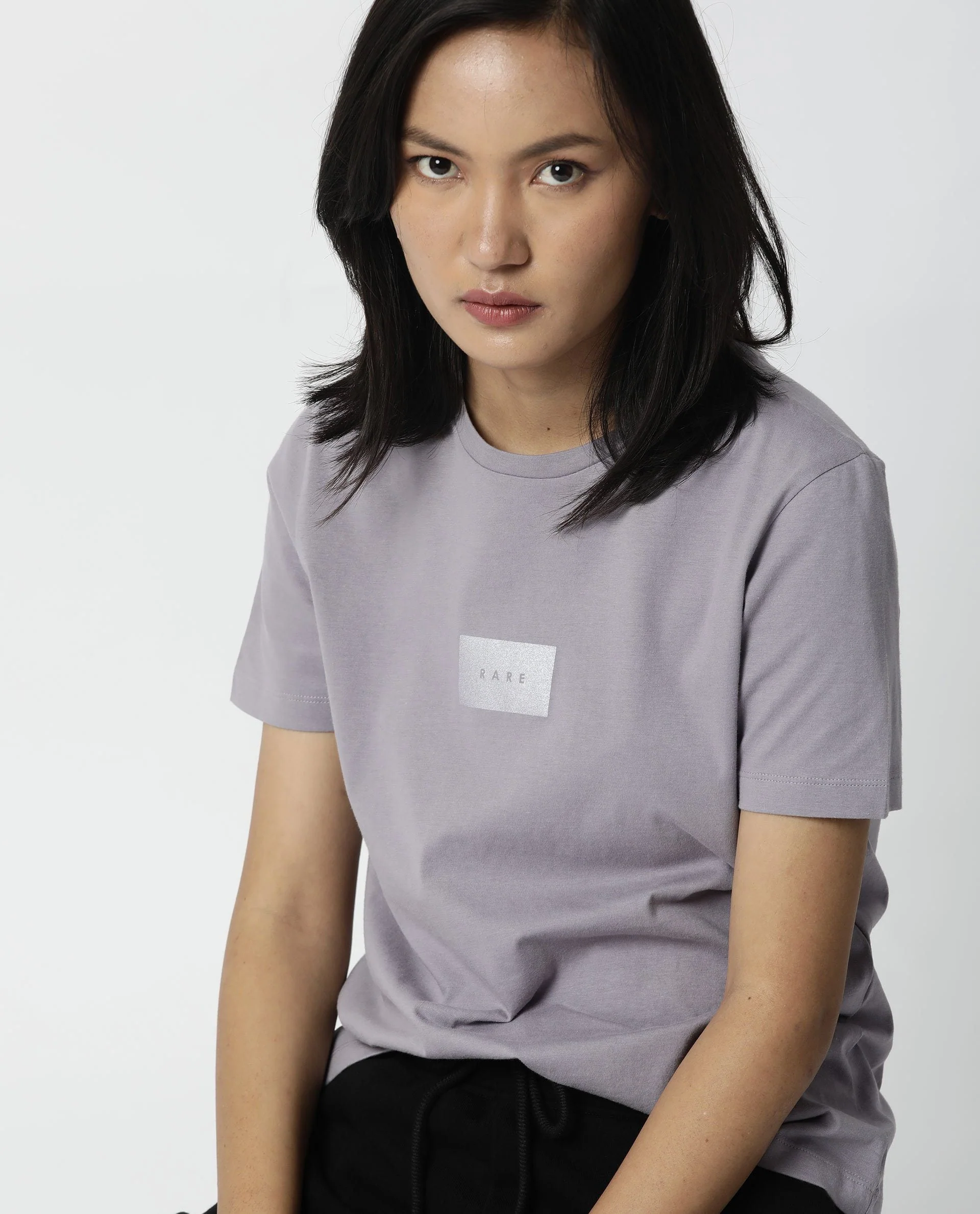 Rareism Womens Luani Lilac T-Shirt Supima Cotton Fabric Slim Fit Round Neck - Image 11