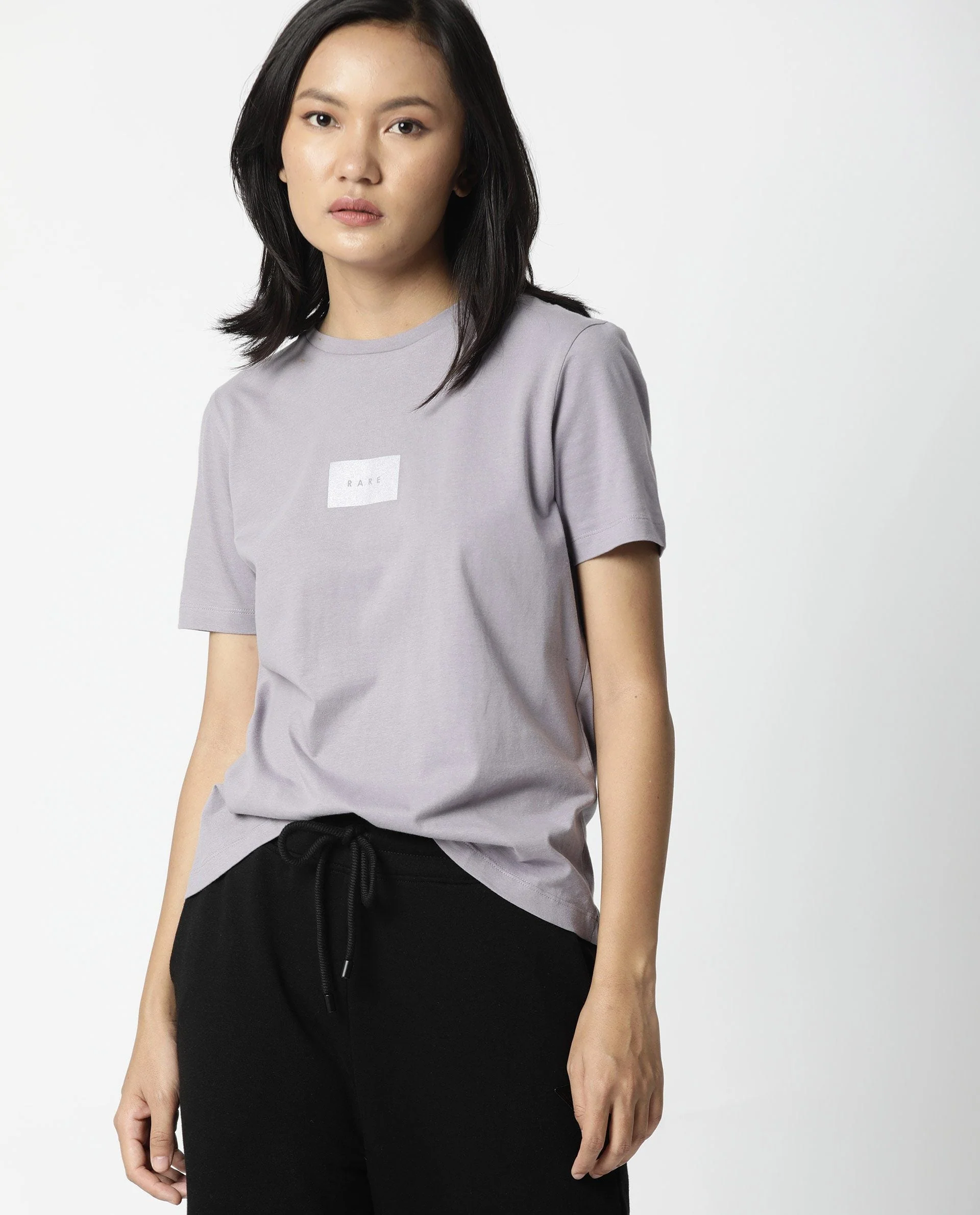 Rareism Womens Luani Lilac T-Shirt Supima Cotton Fabric Slim Fit Round Neck - Image 3