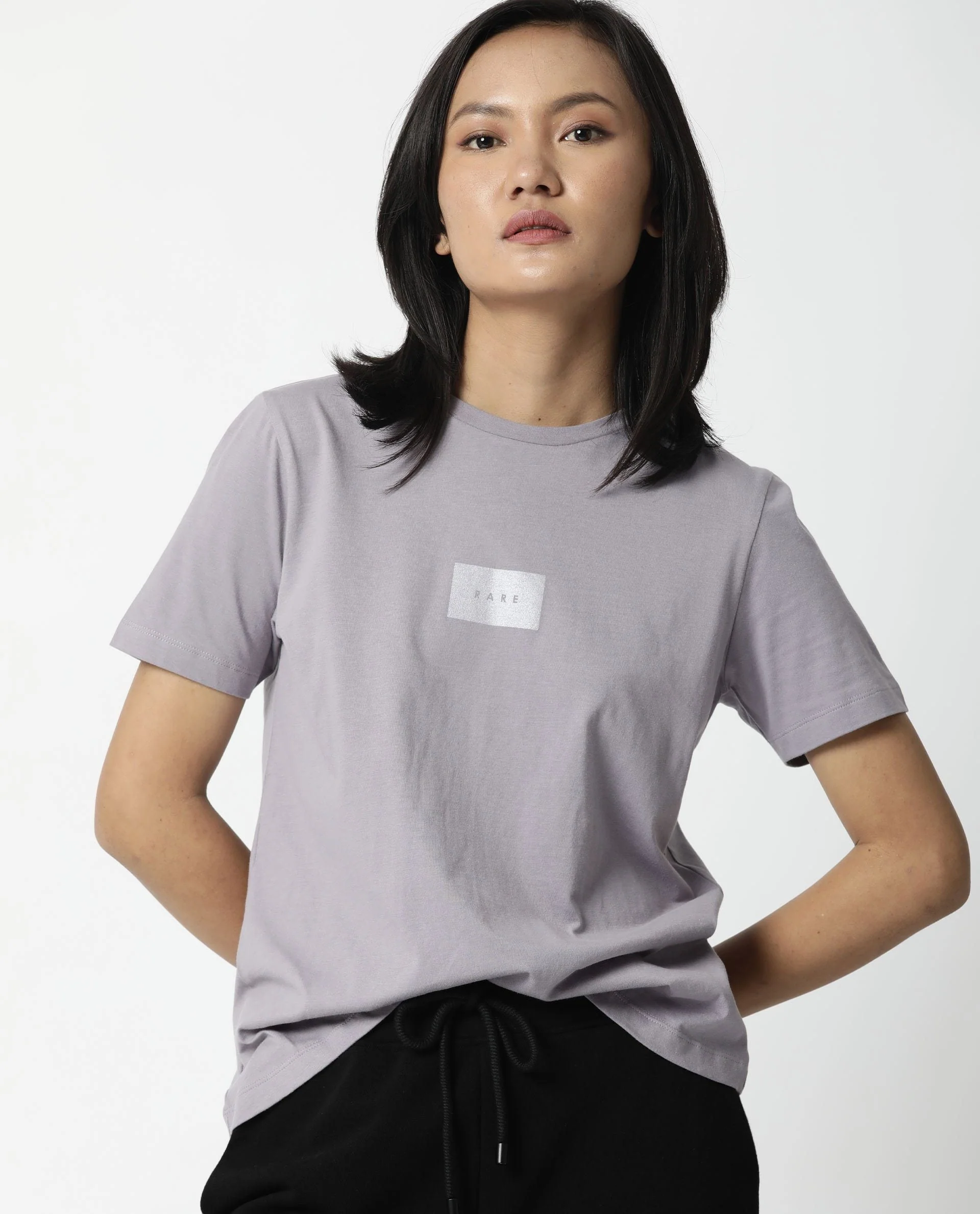 Rareism Womens Luani Lilac T-Shirt Supima Cotton Fabric Slim Fit Round Neck - Image 4