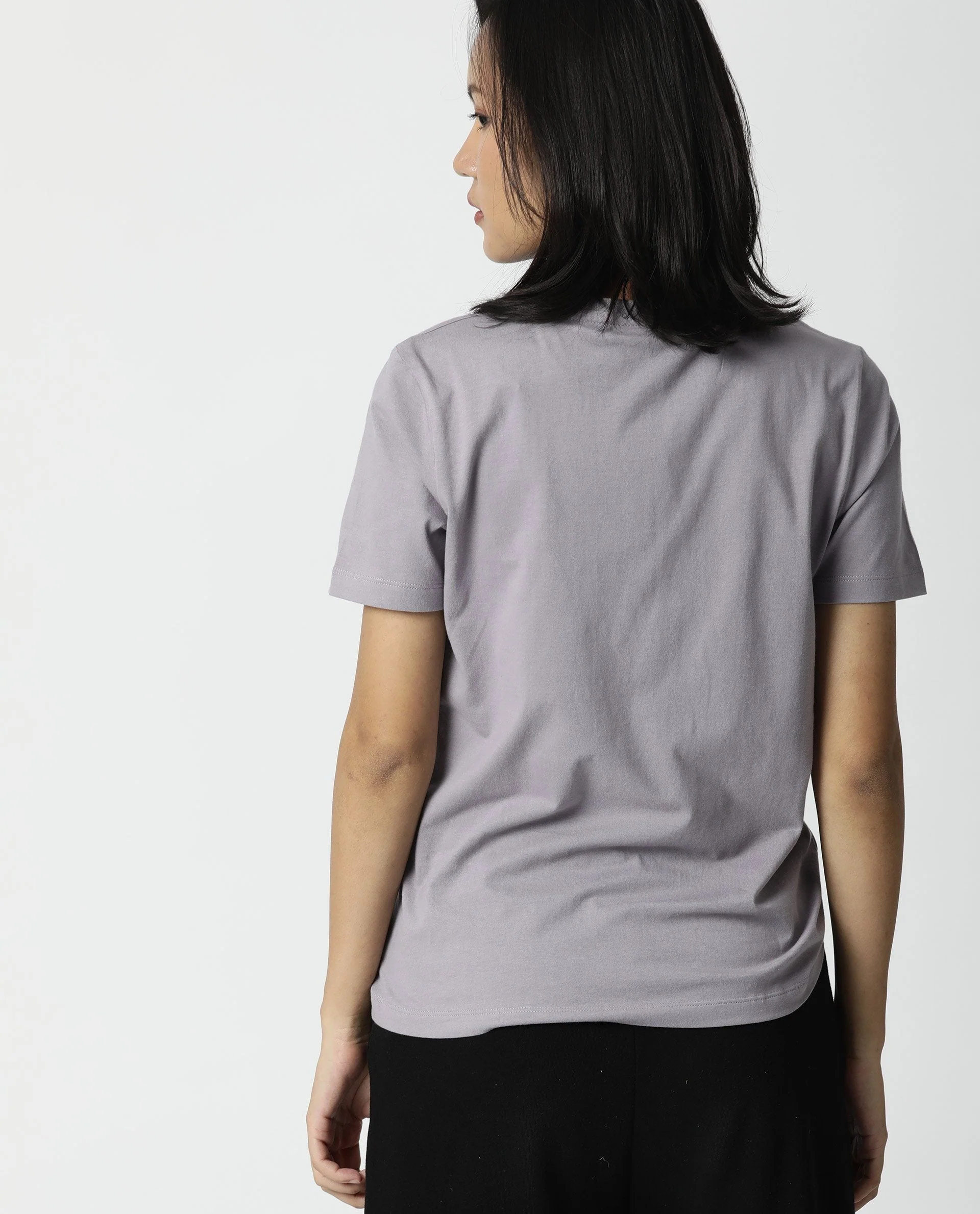 Rareism Womens Luani Lilac T-Shirt Supima Cotton Fabric Slim Fit Round Neck - Image 7