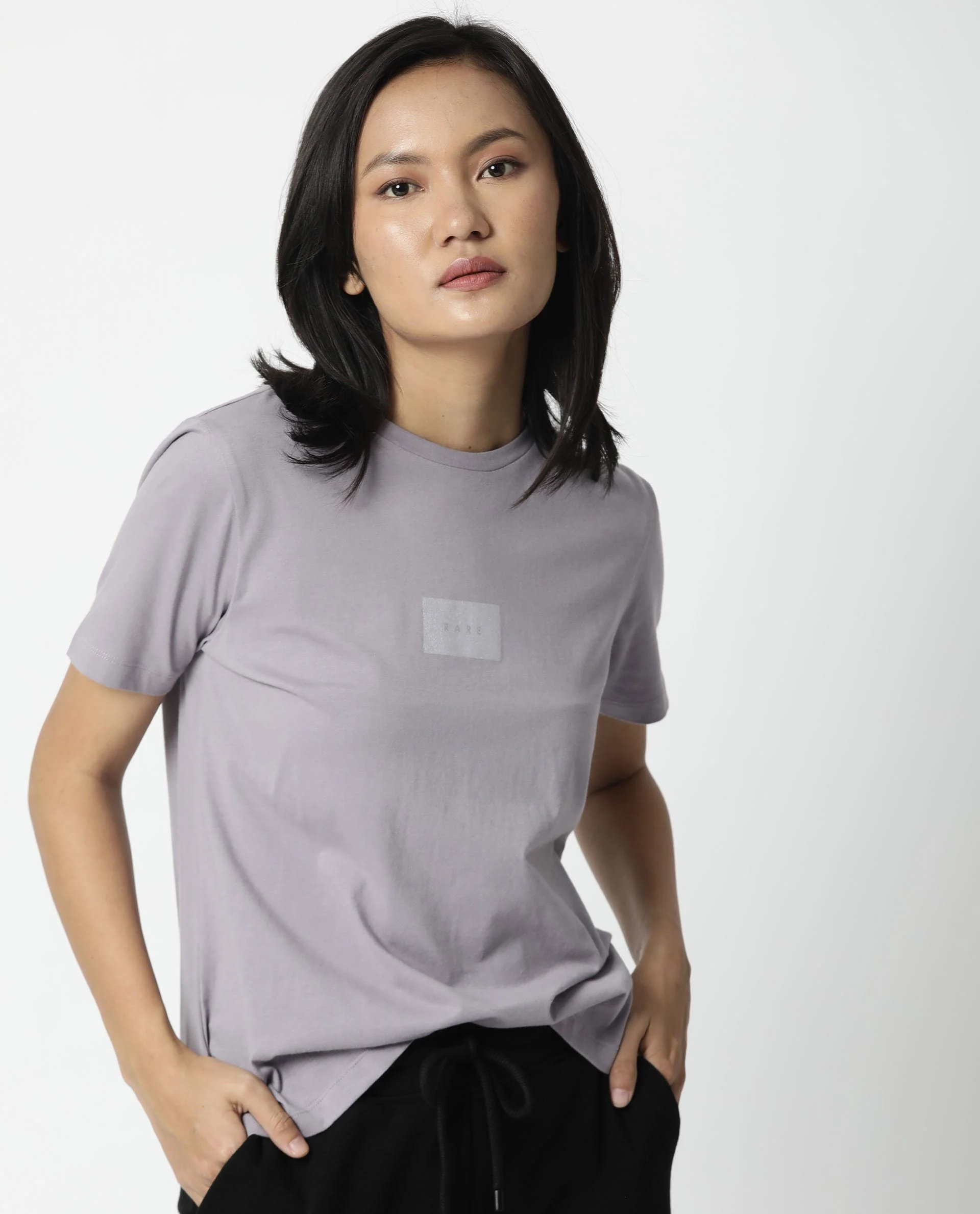 Rareism Womens Luani Lilac T-Shirt Supima Cotton Fabric Slim Fit Round Neck - Image 9