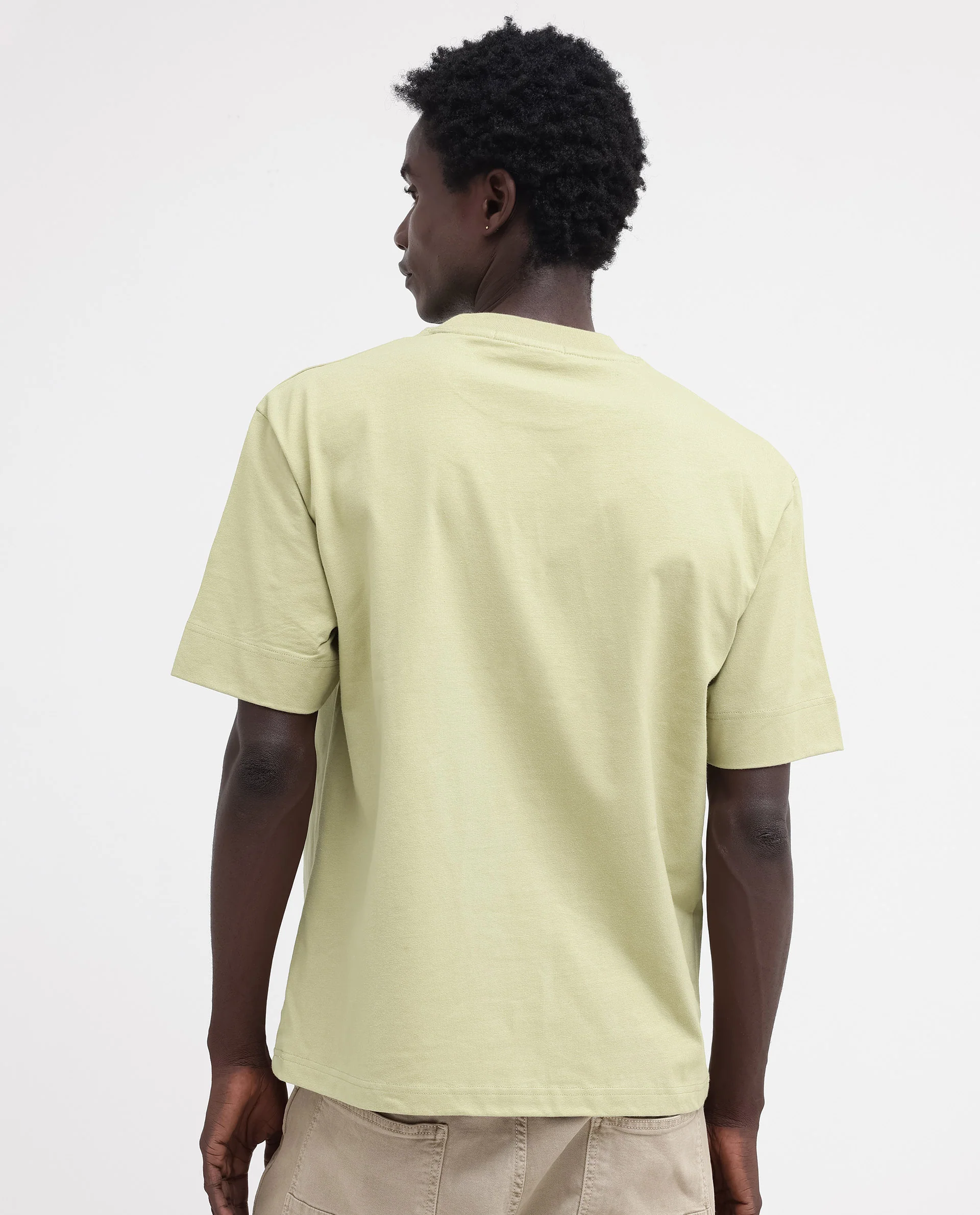 Rare Rabbit Articale Mens Luca Light Green Cotton Polyester Fabric Short Sleeve Crew Neck Oversized Fit Graphic Printed T-Shirt - Image 8