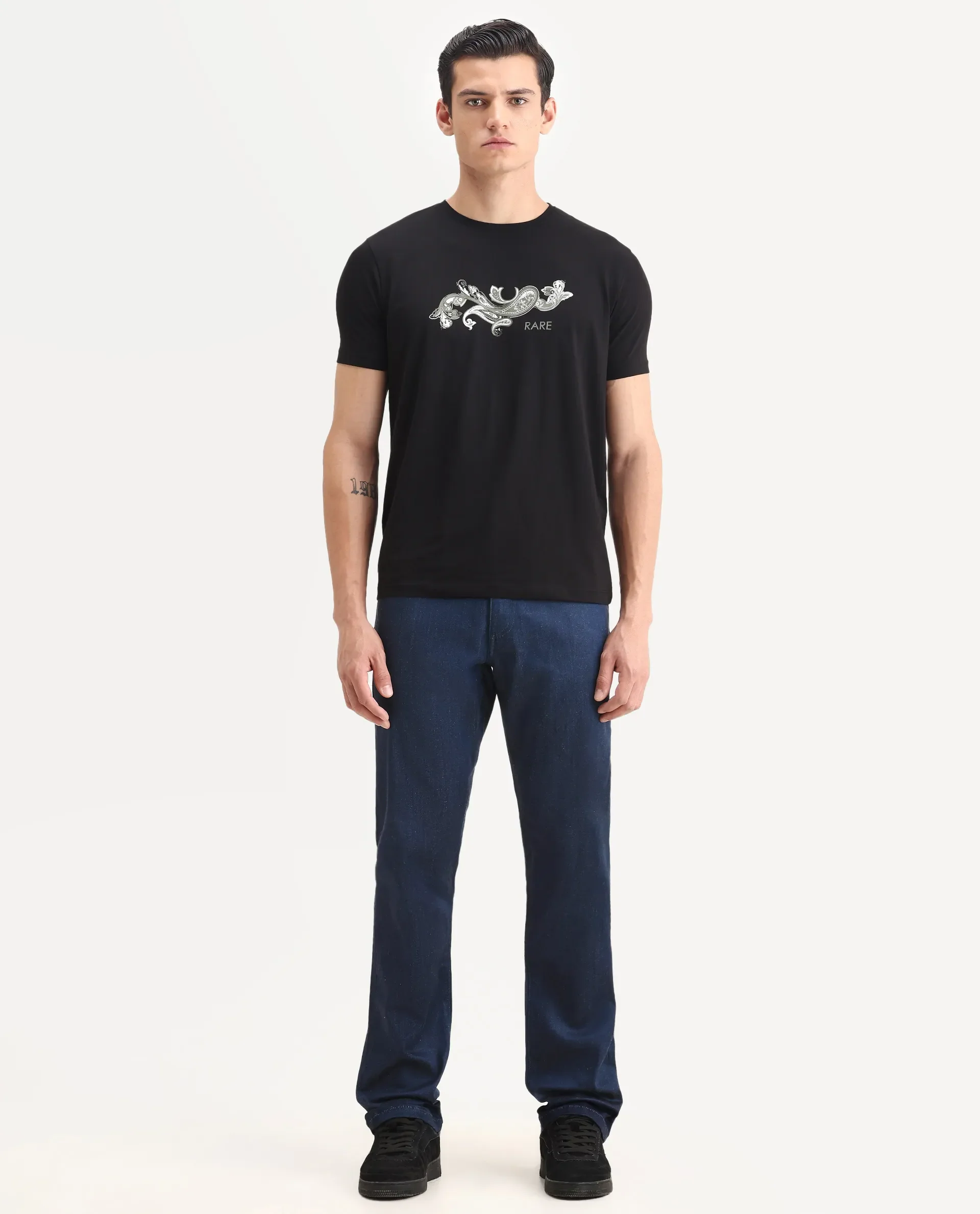 Rare Rabbit Men's Lucas-M Dark Blue Cotton Blend Fabric Morris Regular Fit Plain Jeans - Image 4