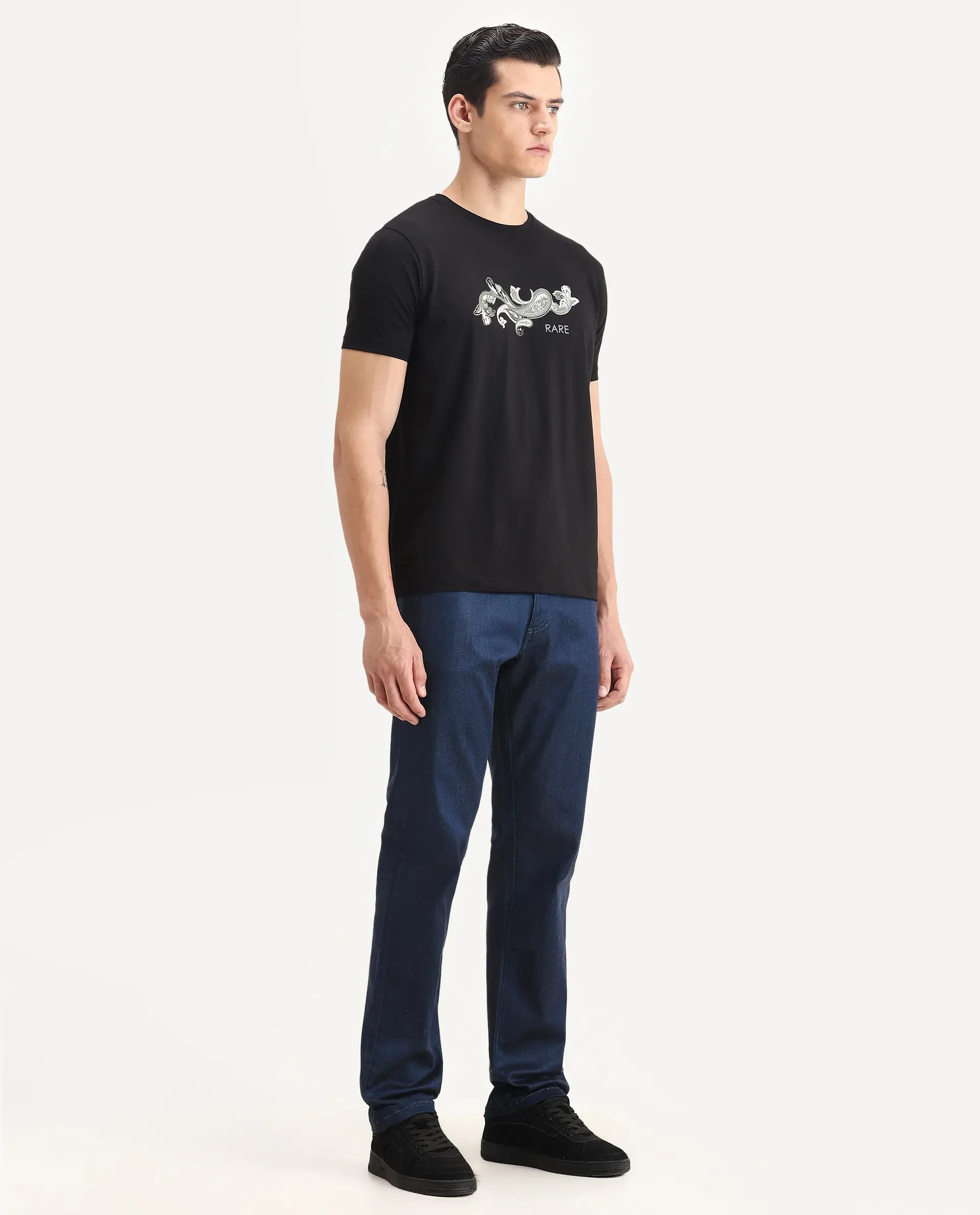 Rare Rabbit Men's Lucas-M Dark Blue Cotton Blend Fabric Morris Regular Fit Plain Jeans - Image 6