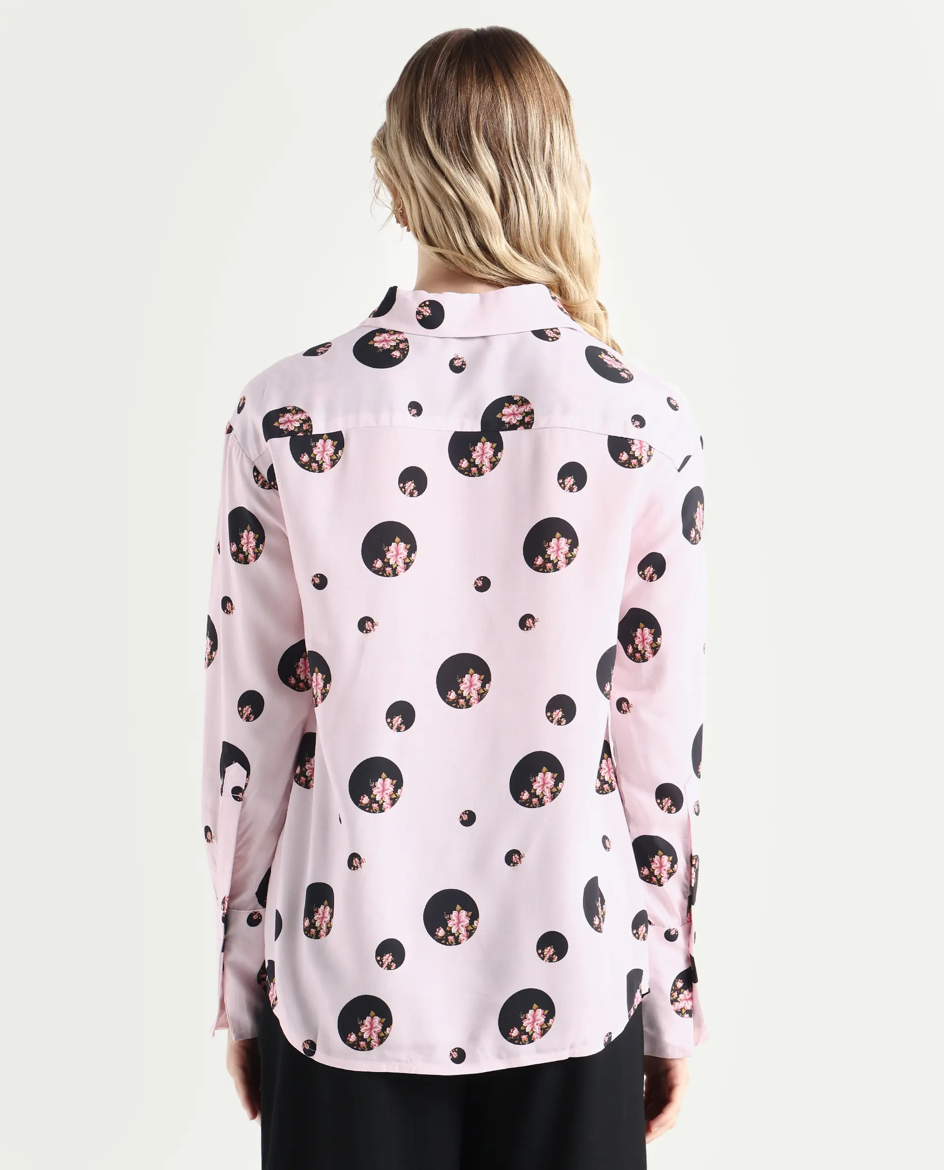 Rareism Women's Lumber Pink Polyester Spread Collar Floral Print Regular Fit Top - Image 7