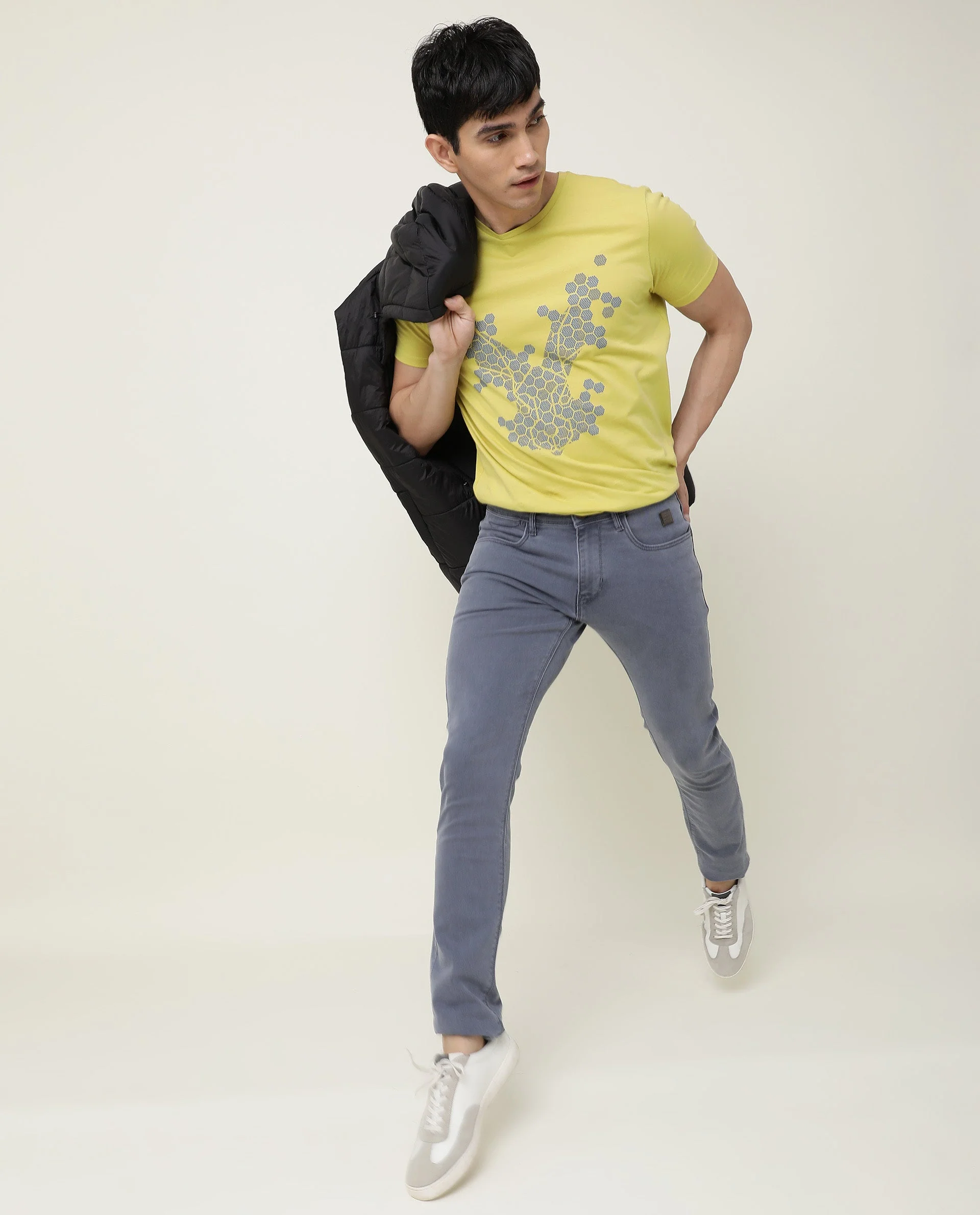 Rare Rabbit Men's Luna Lilac Cotton Plain Hawk Slim Fit Jeans - Image 7